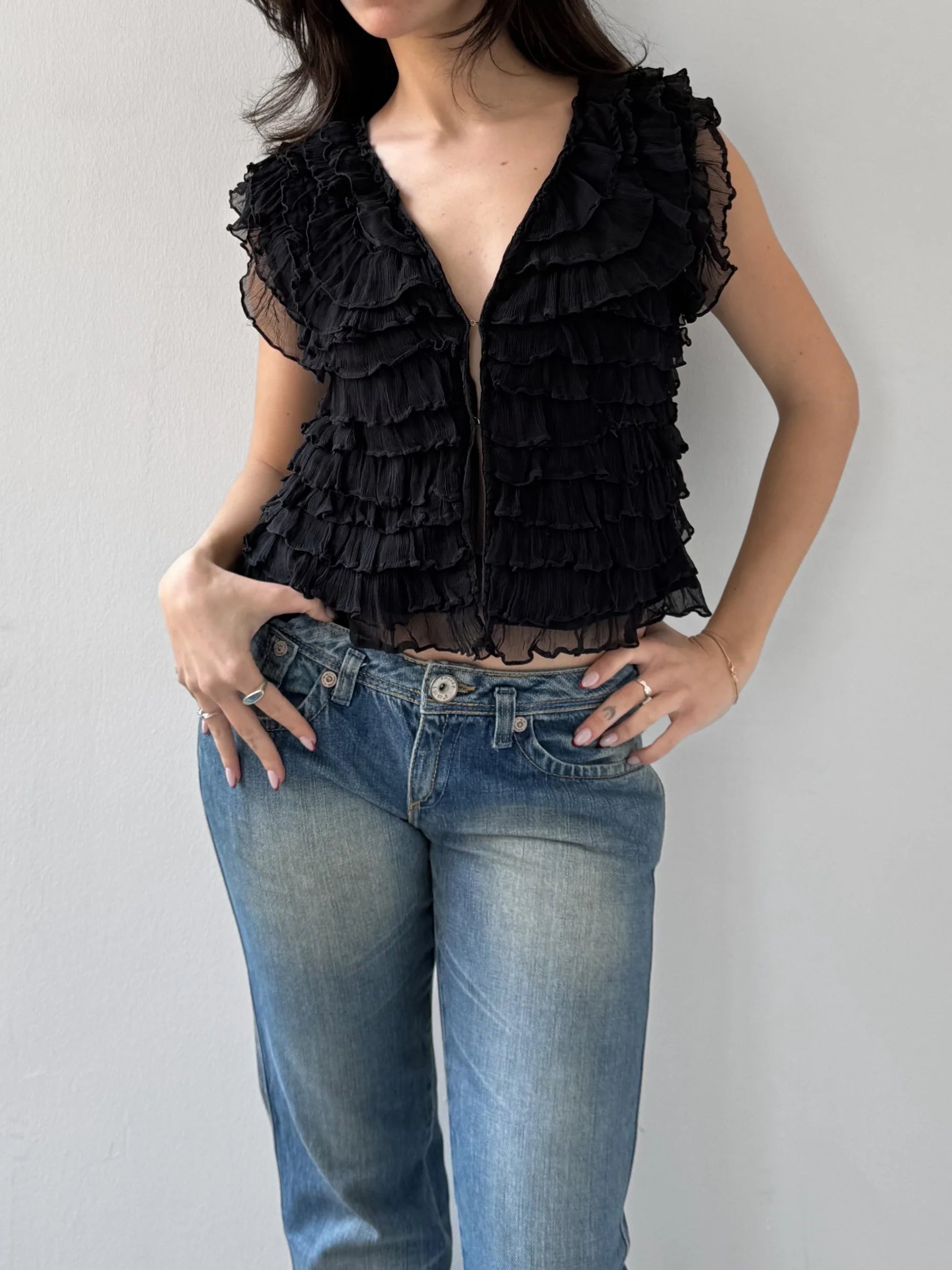 Ruffled Silk Blouse
