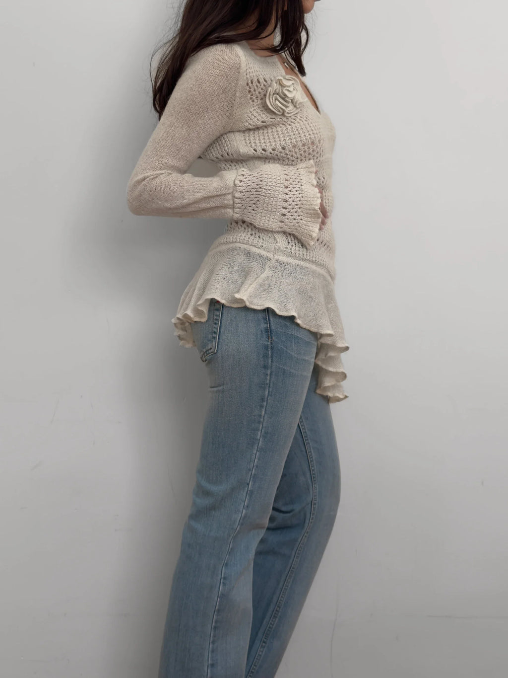 Ruffled Wool Sweater