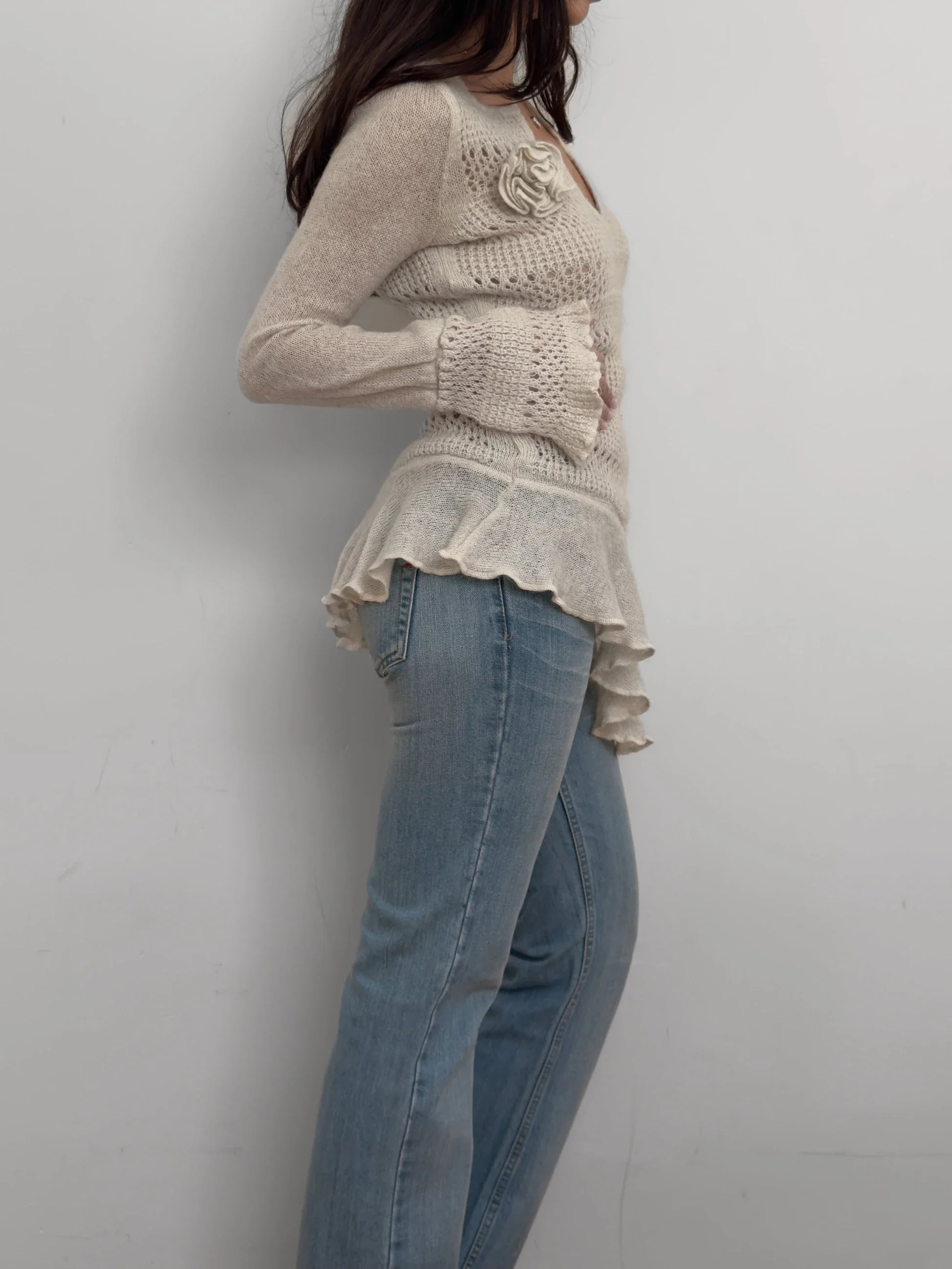 Ruffled Wool Sweater