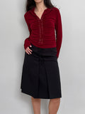 Zipped Jersey Blouse
