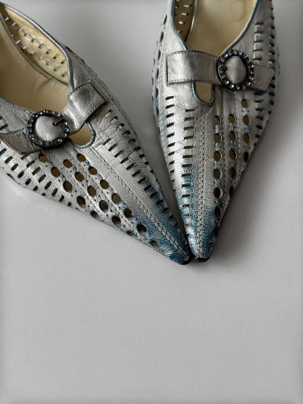 Metallic Heeled Mules