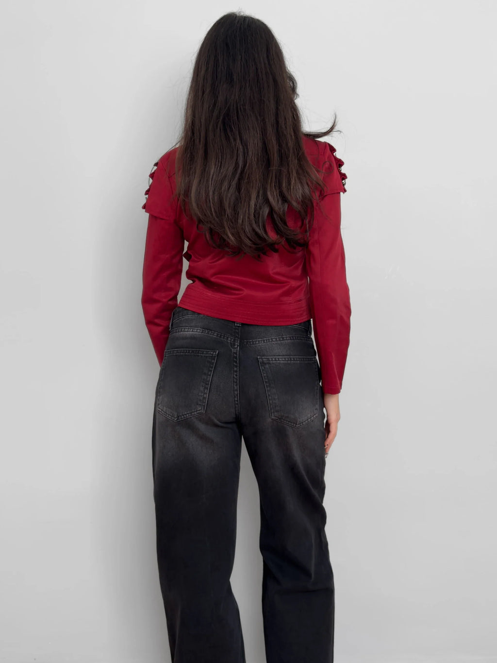 Burgundy Military Jacket
