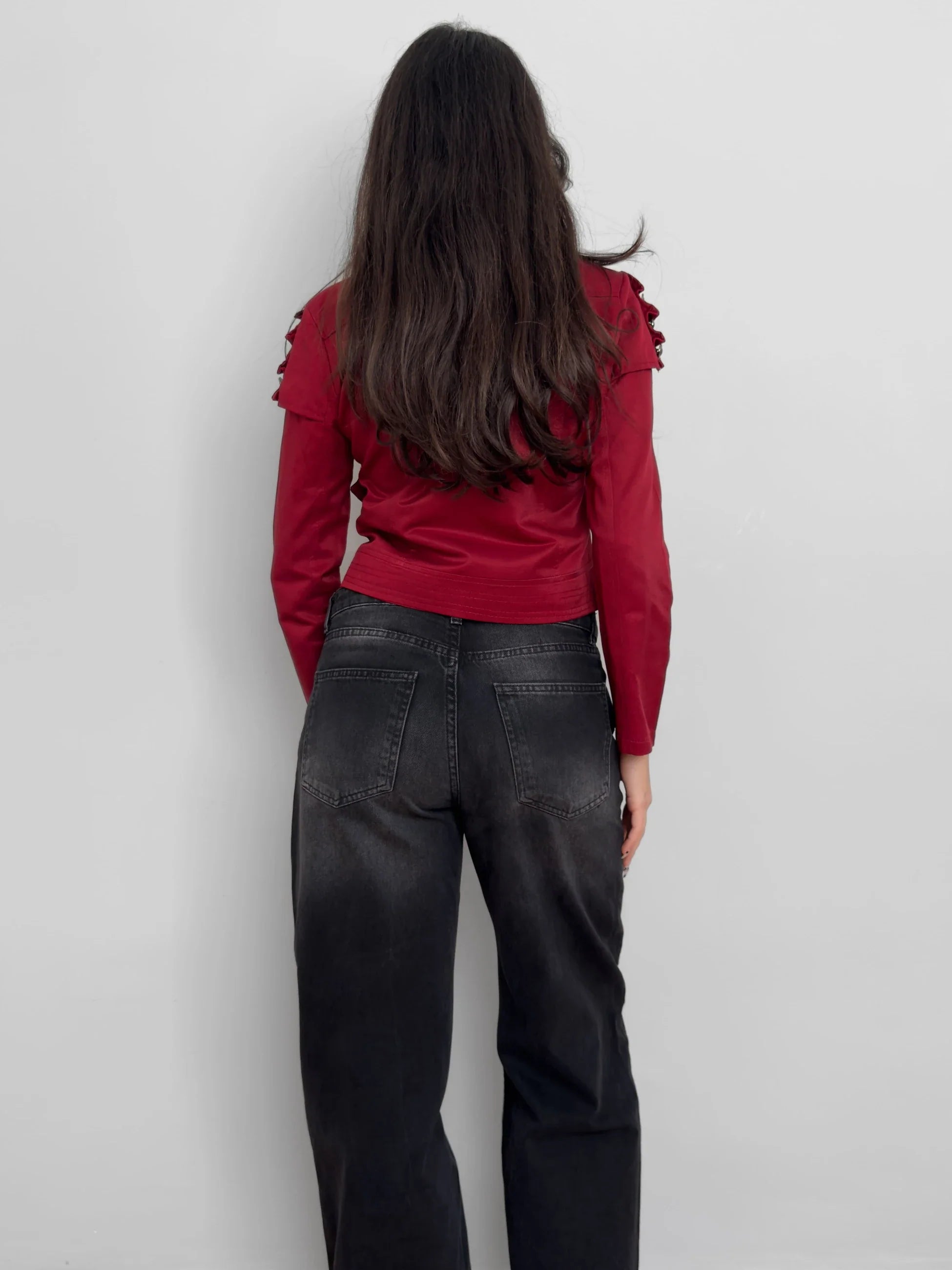 Burgundy Military Jacket
