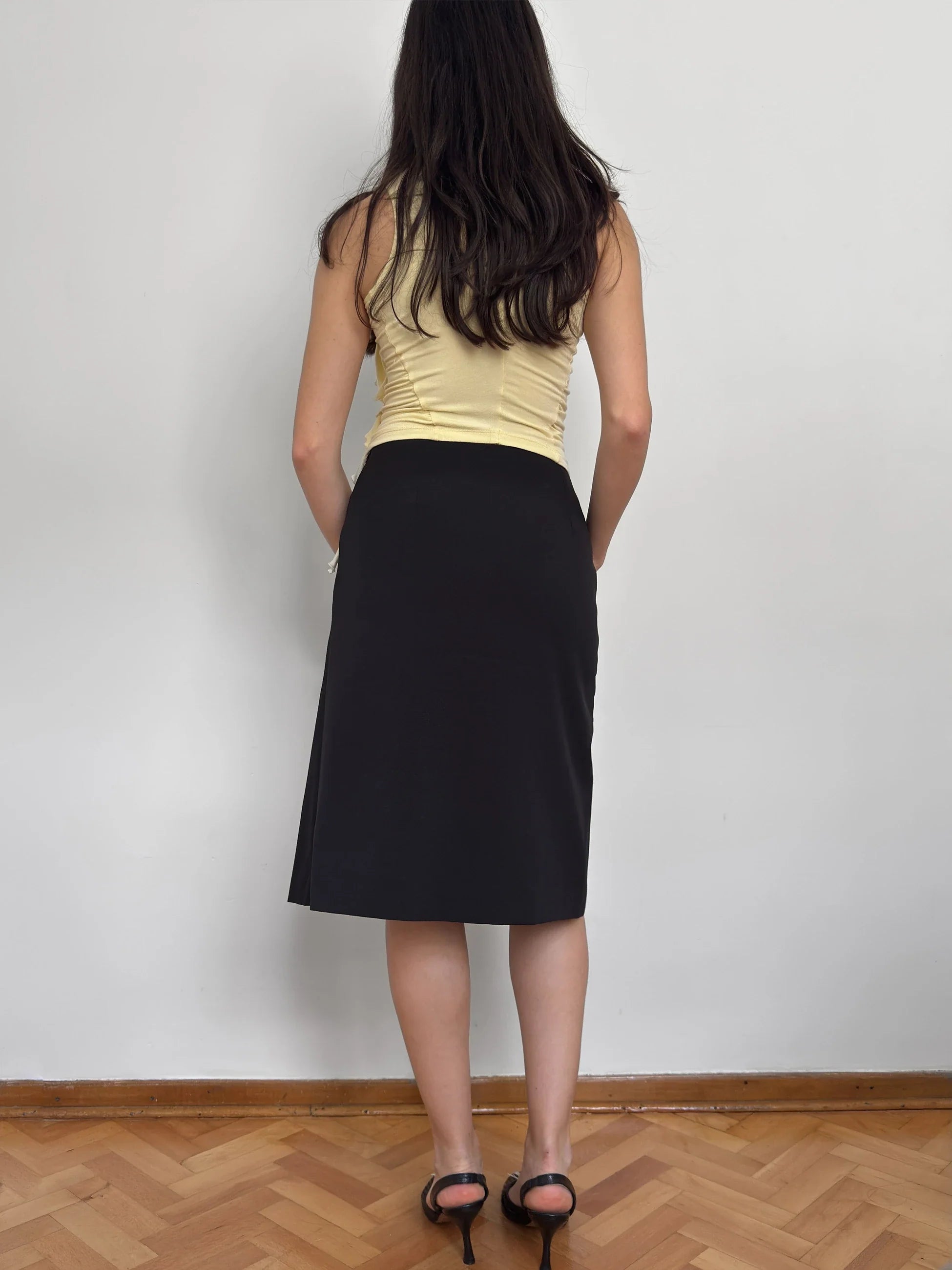 Lace-Up Midi Skirt