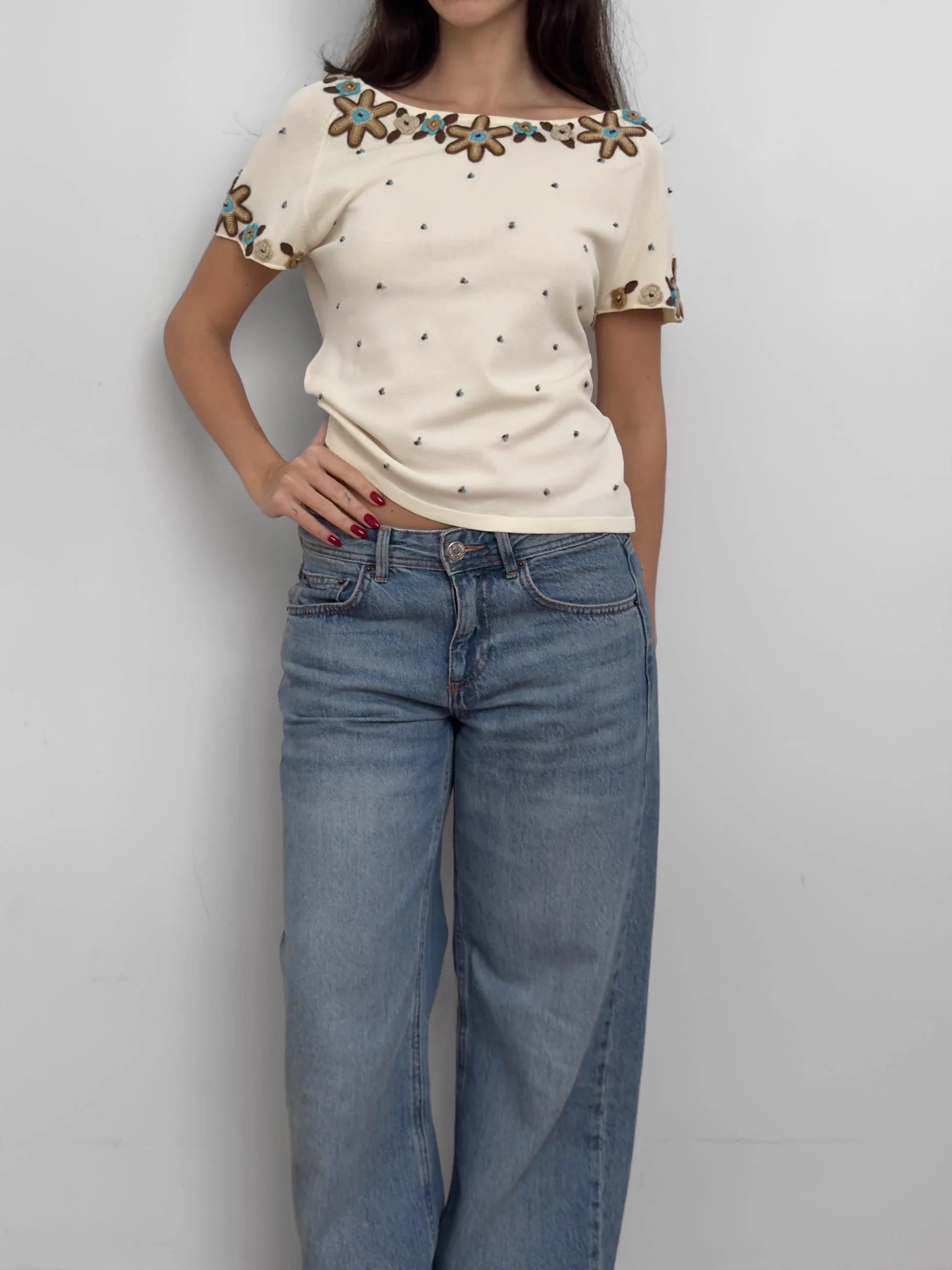 Cream Knit Blouse