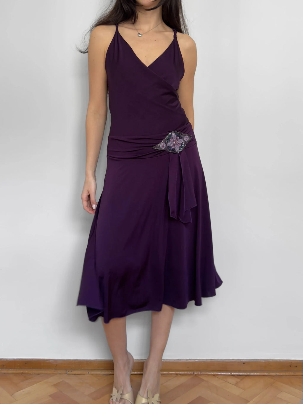 Stretch Purple Evening Dress