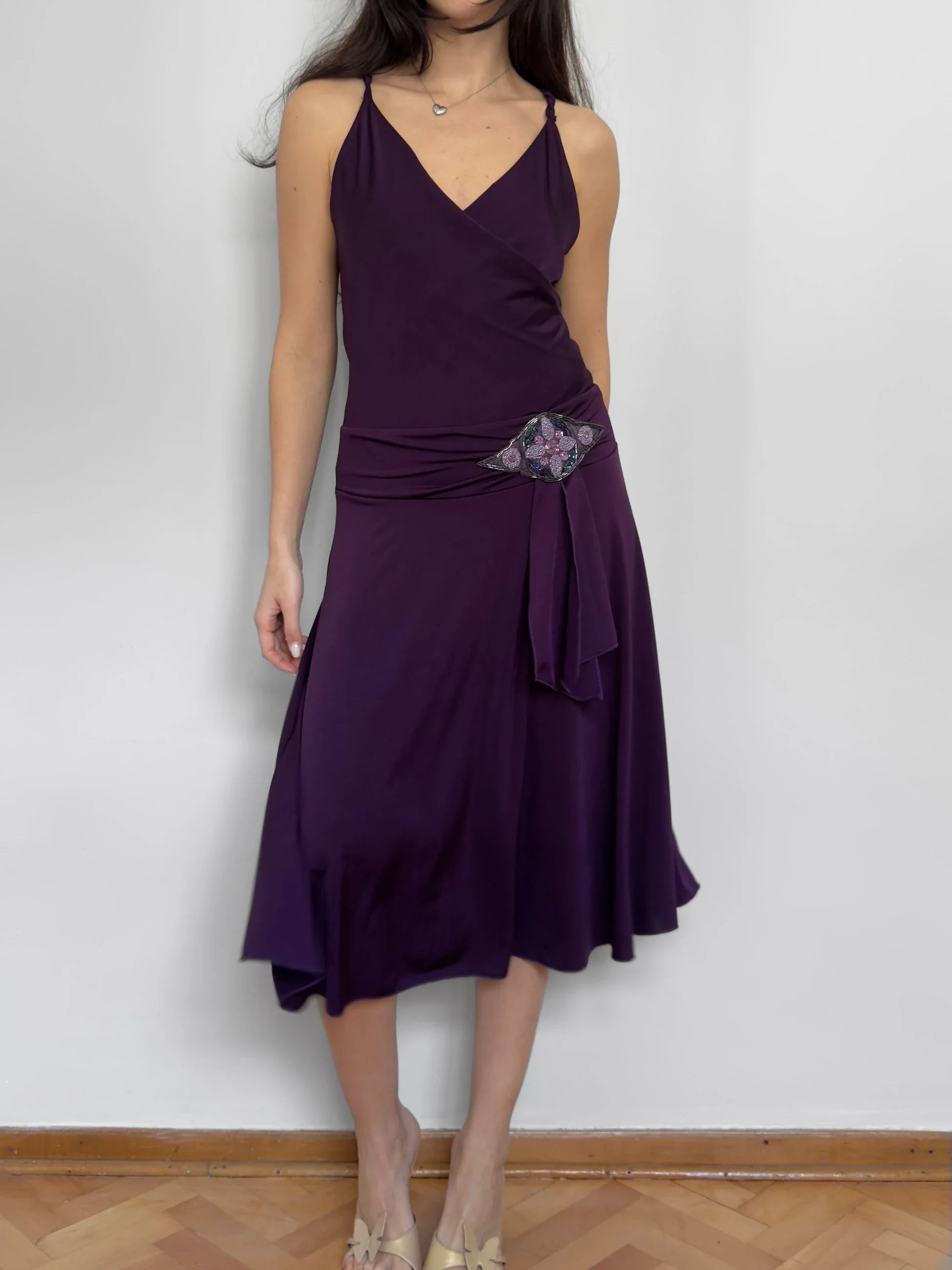 Stretch Purple Evening Dress