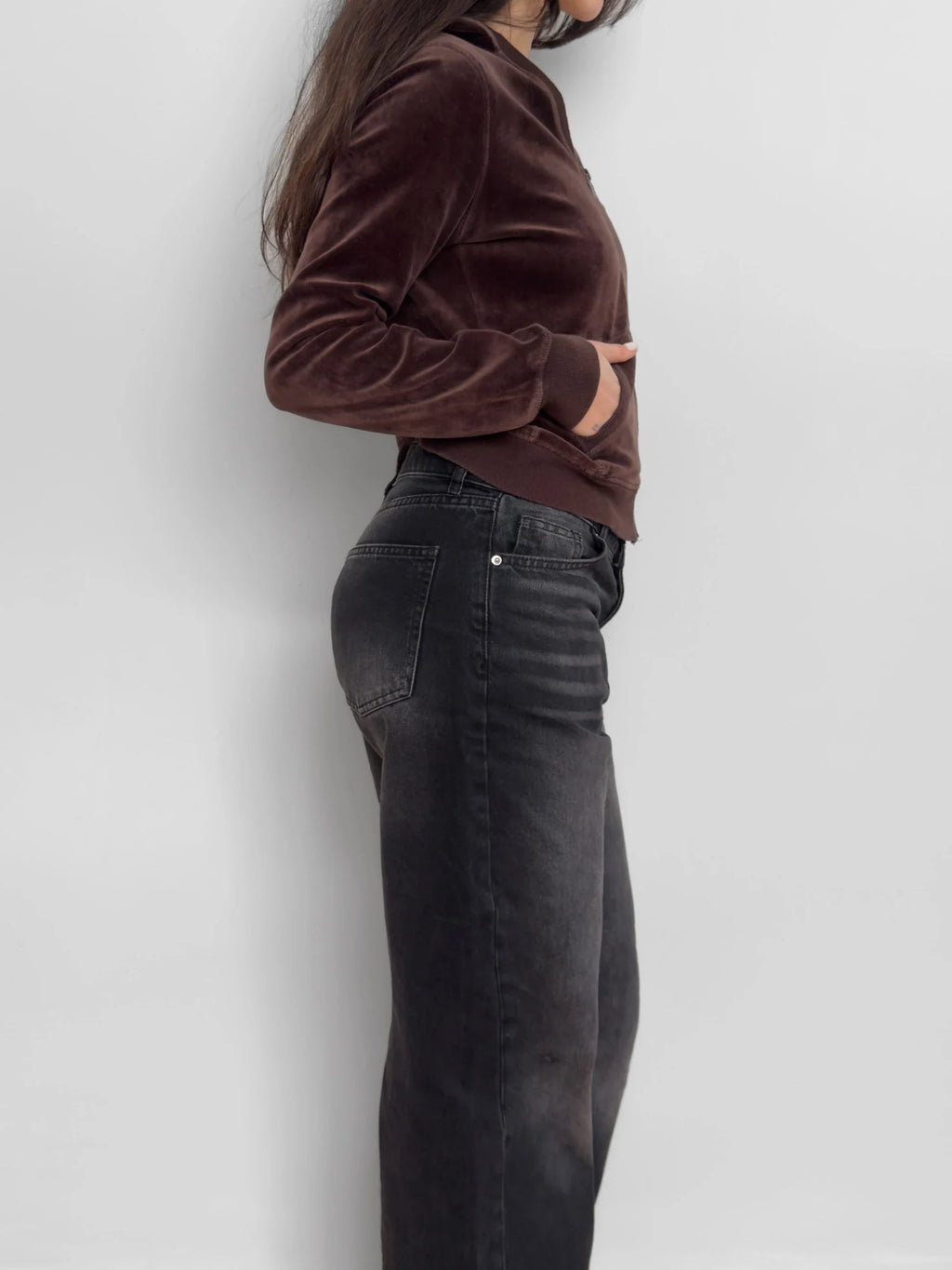 Brown Velvet Cardigan