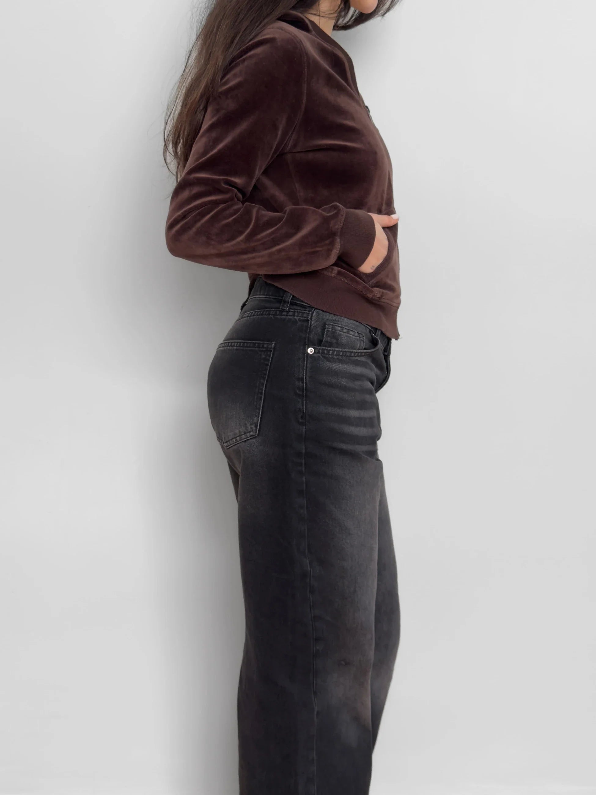 Brown Velvet Cardigan