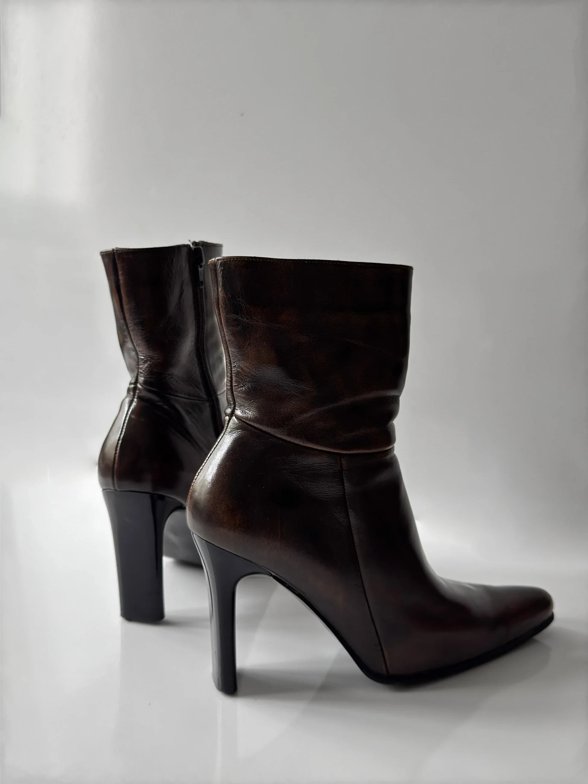 Distressed Leather Ankle Boot