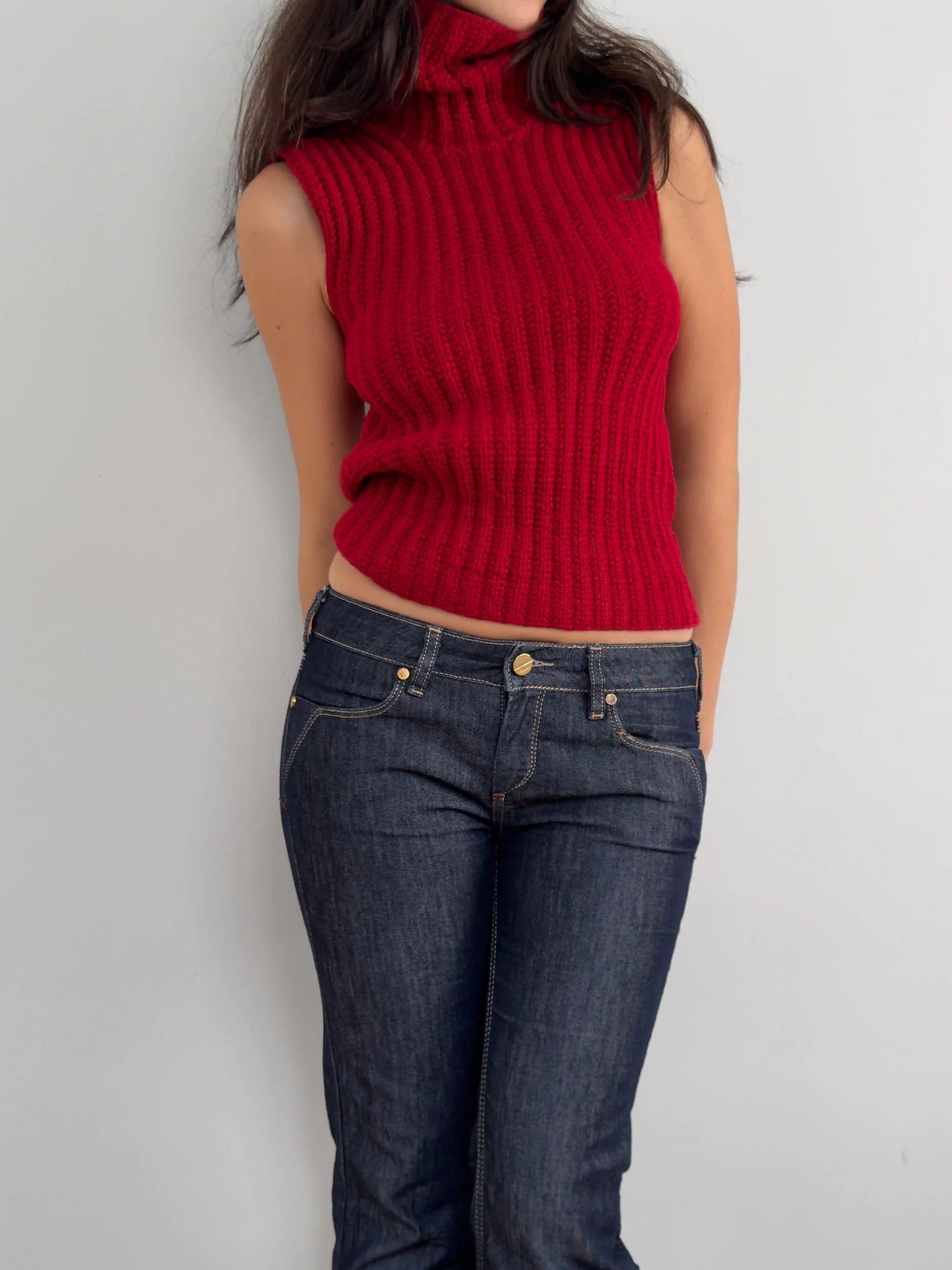 Red Knit Pullover
