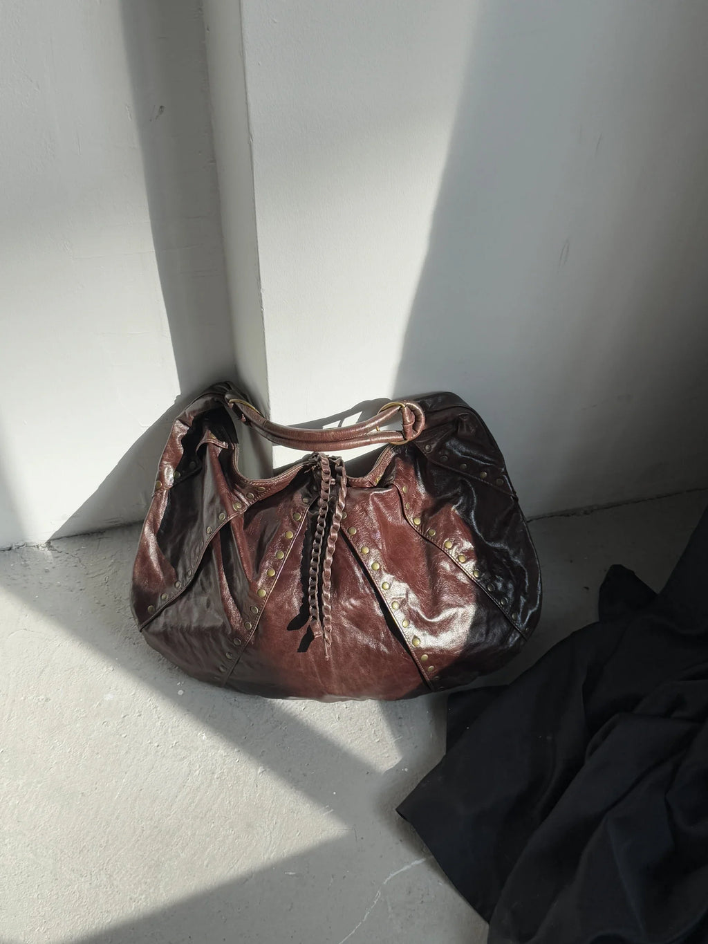 Vakko Leather Hobo Bag