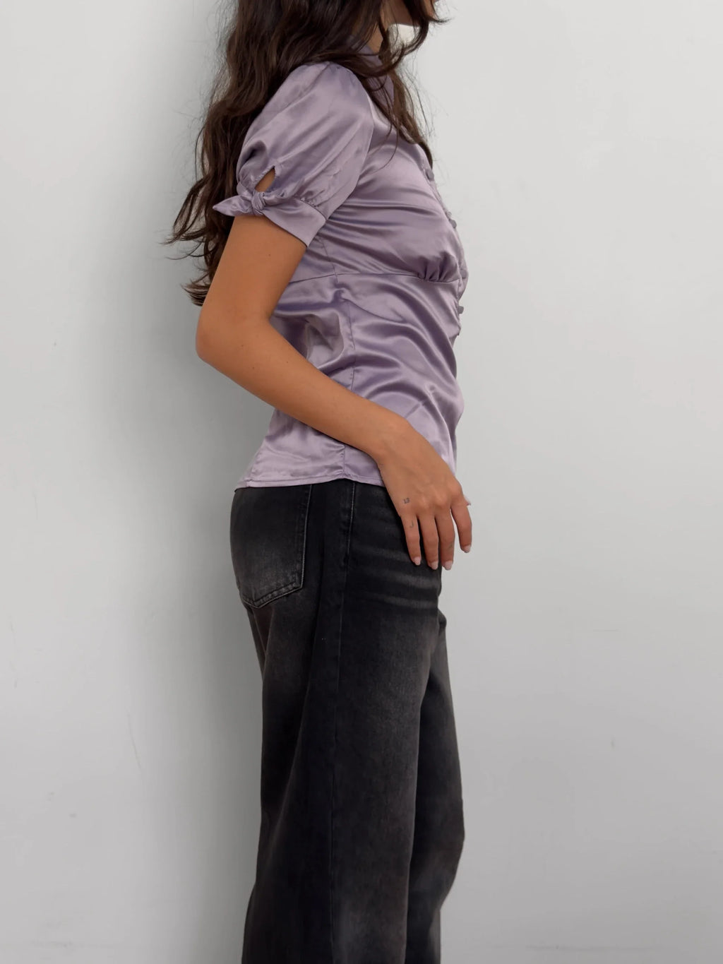 Lilac Satin Blouse