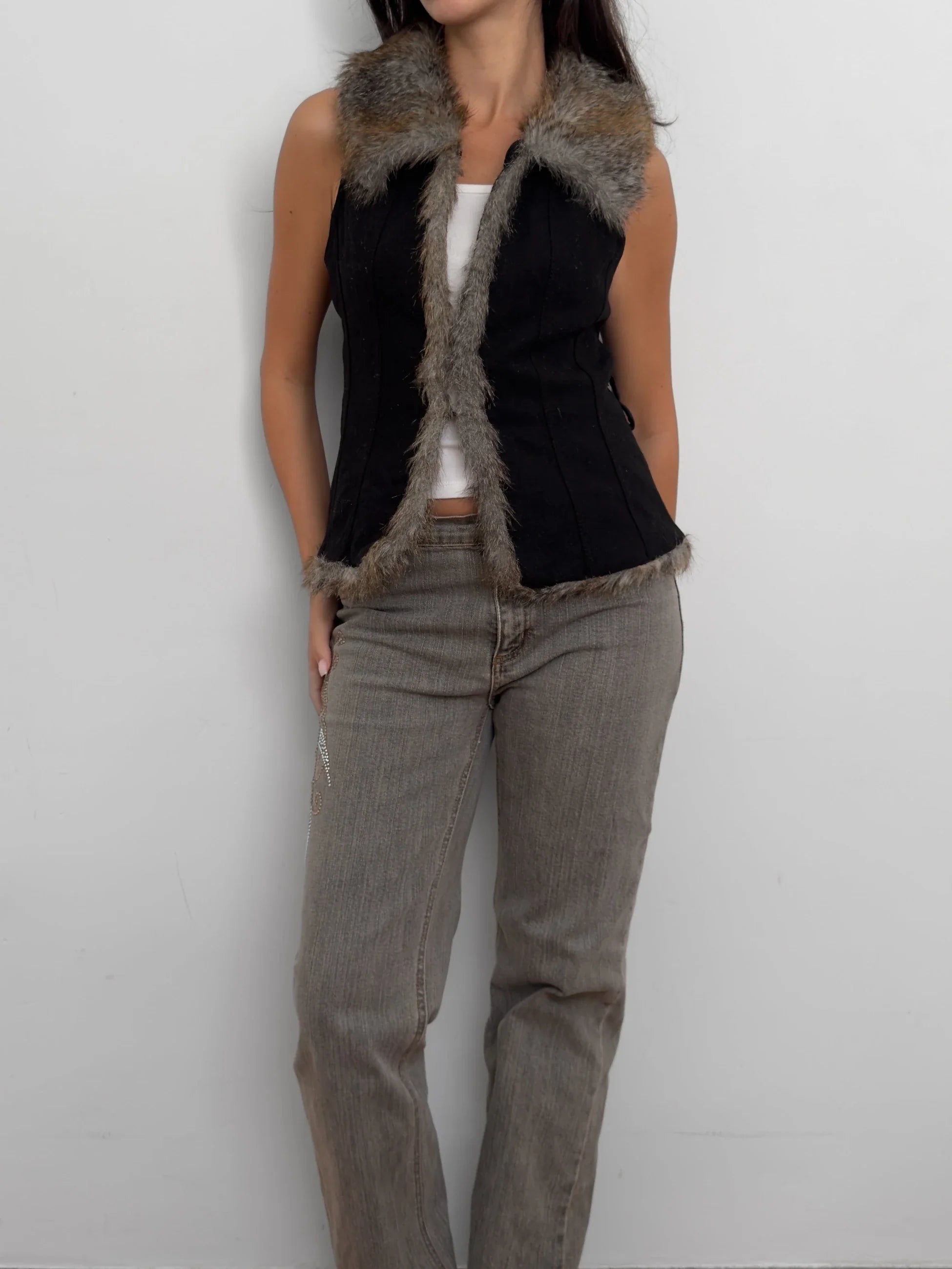 Fur-Trimmed Vest