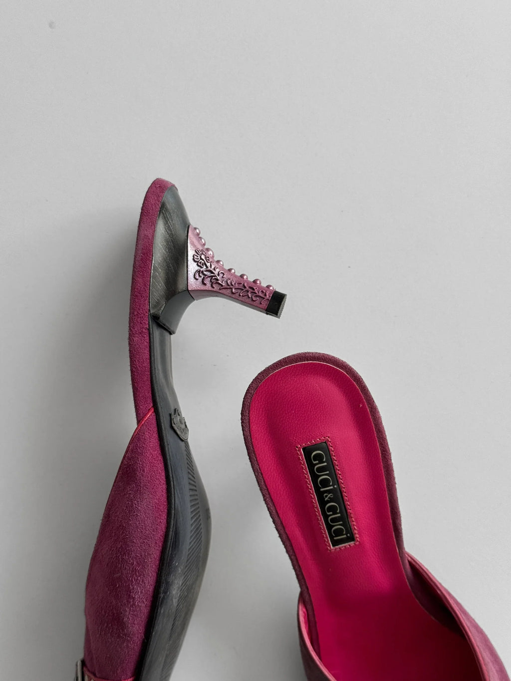 Pink Suede Heeled Shoes