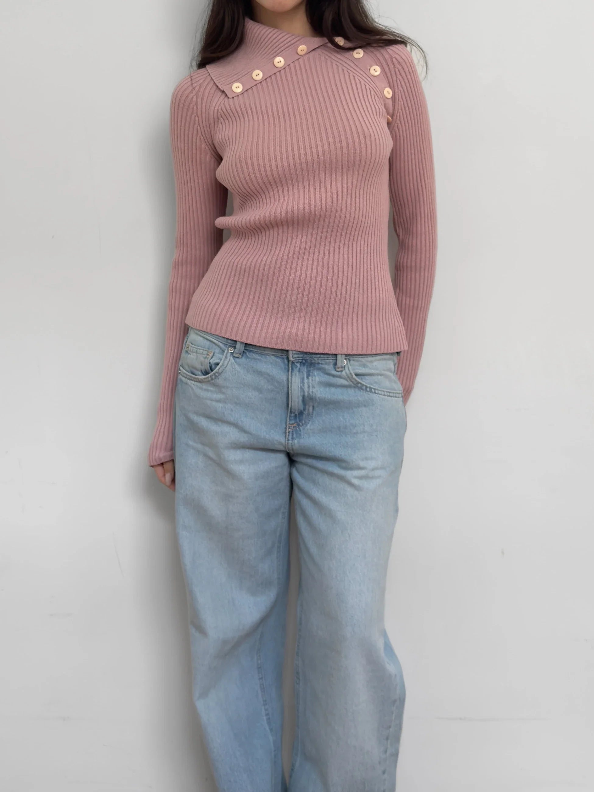 Pink Turtleneck Sweater