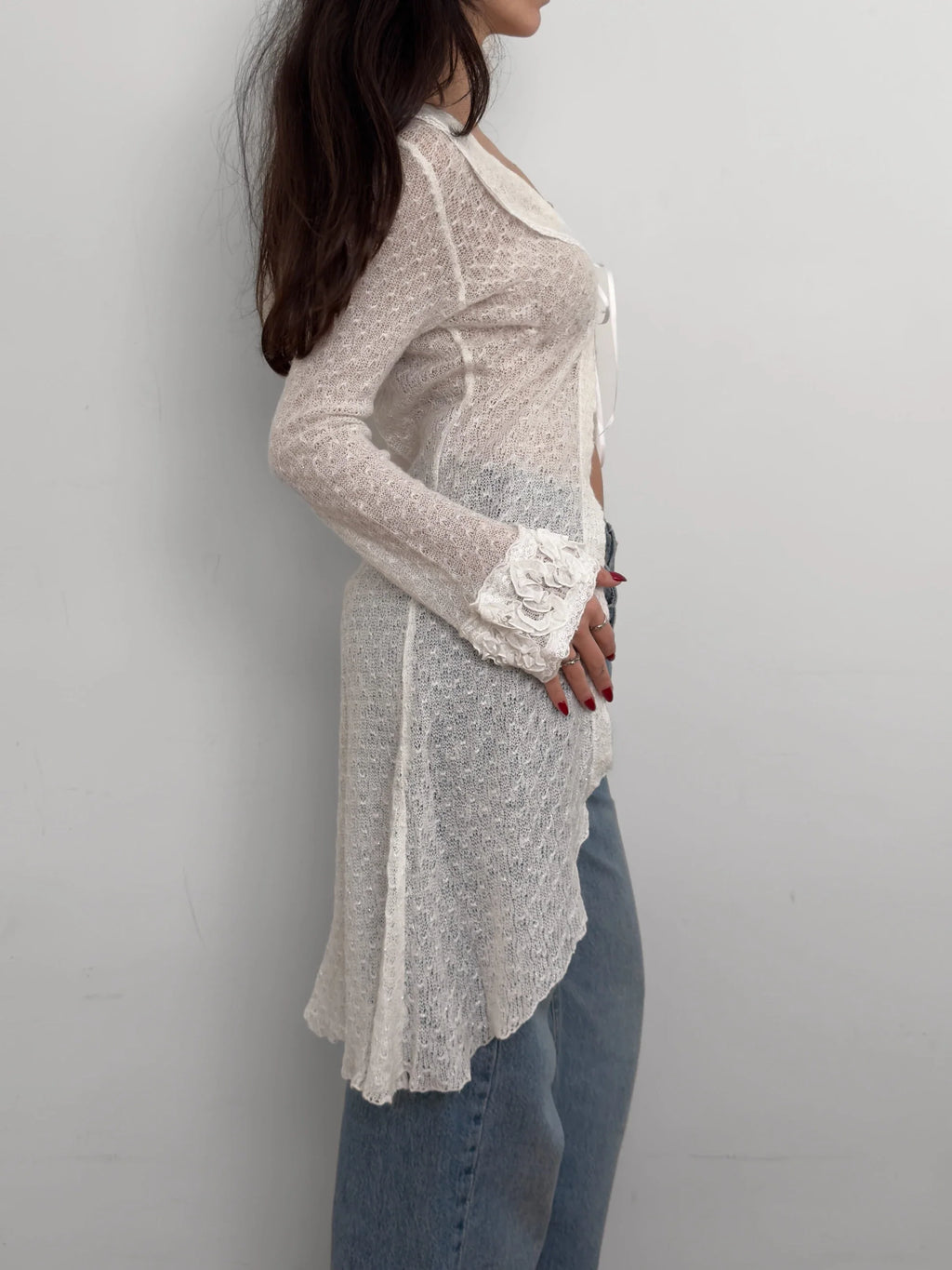 Collar-Detailed Mohair Cardigan
