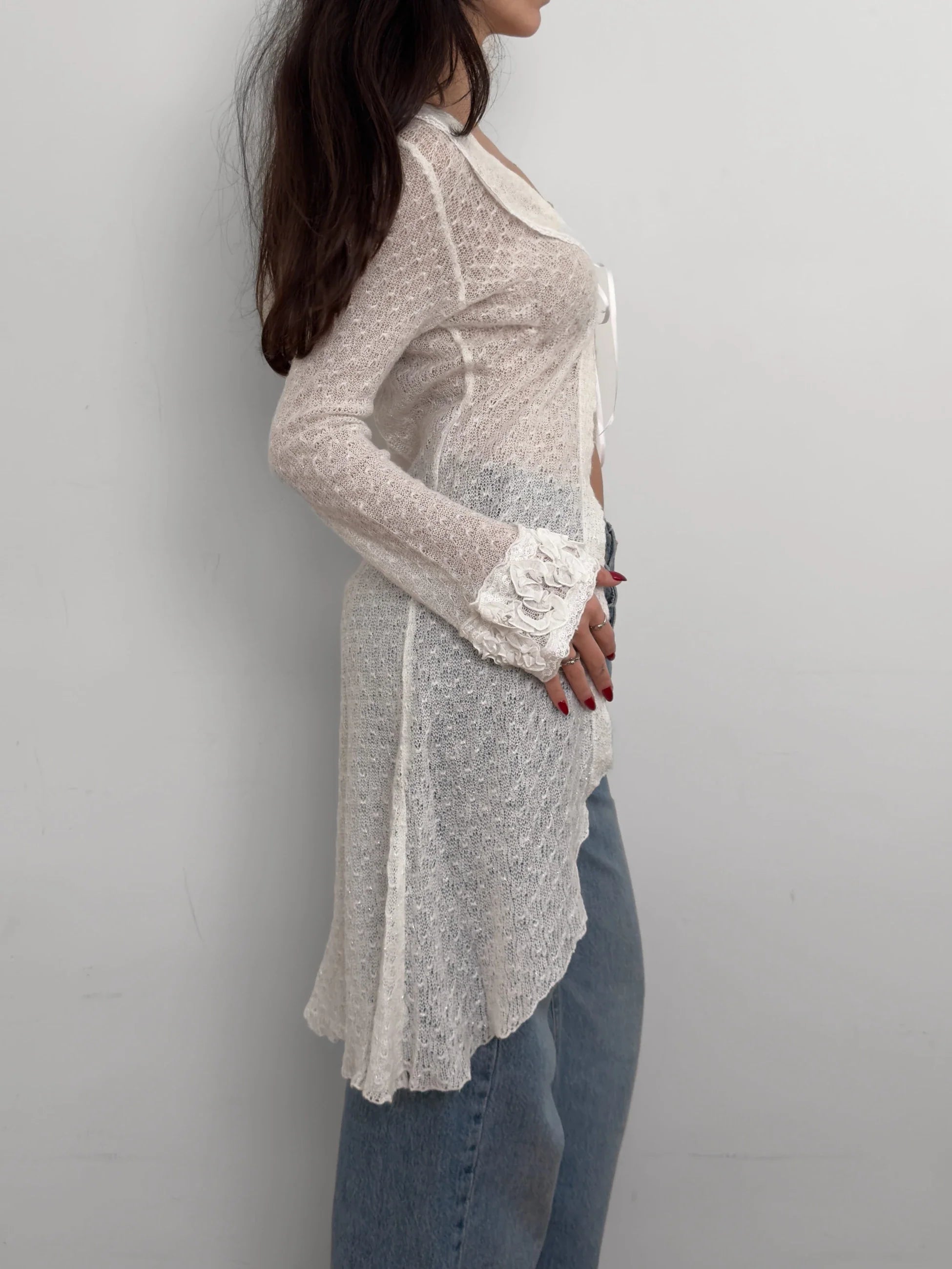 Collar-Detailed Mohair Cardigan