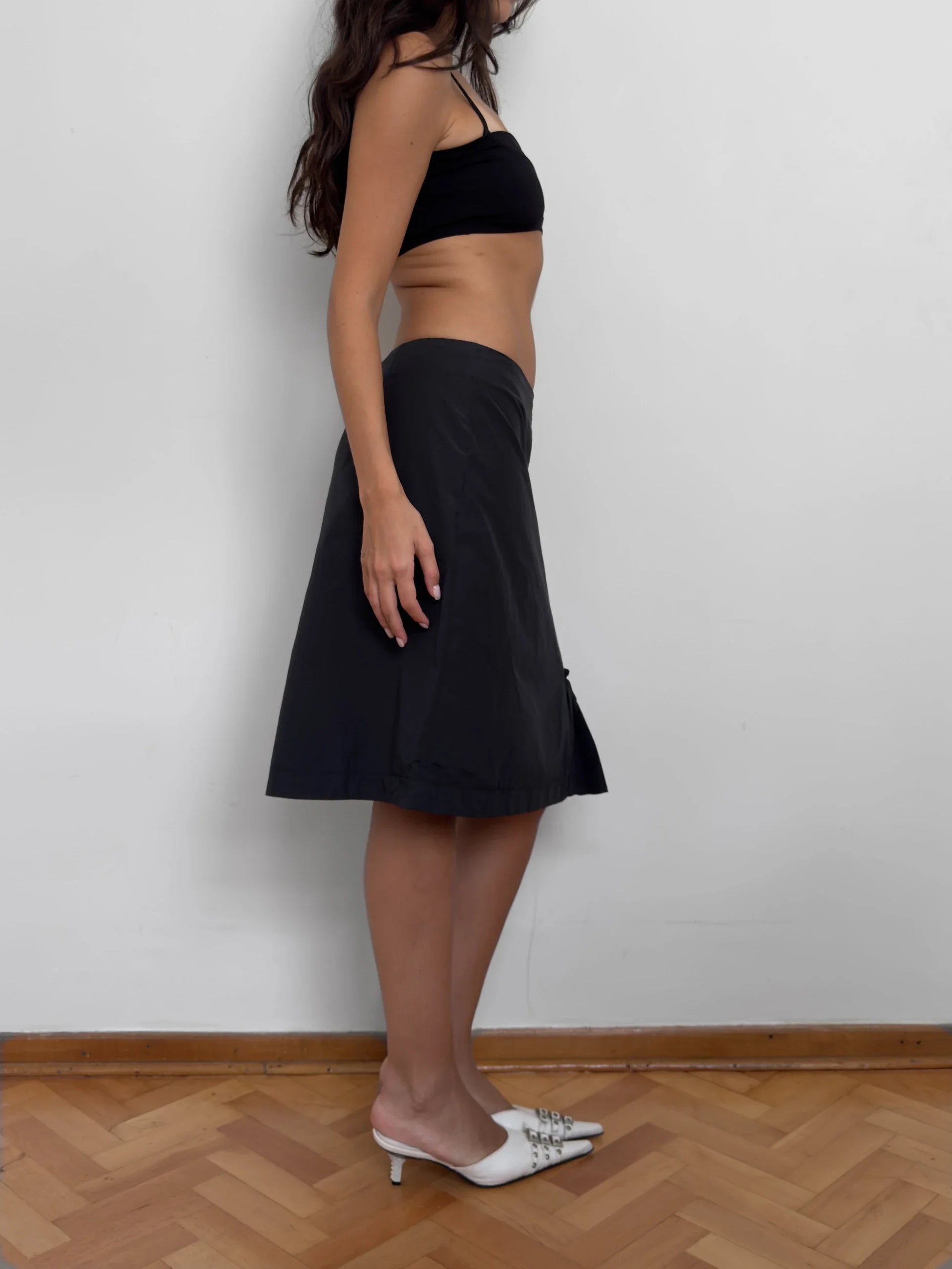 Ruffle-Detailed Midi Skirt