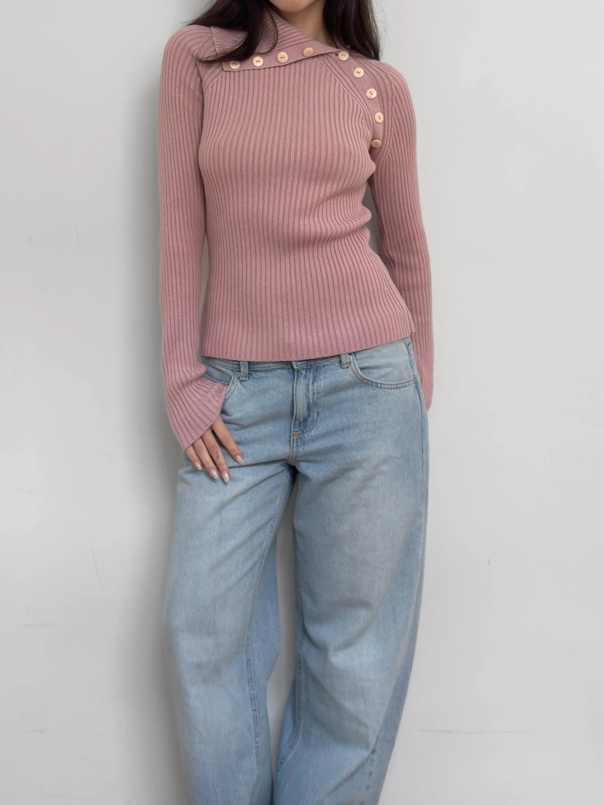 Pink Turtleneck Sweater