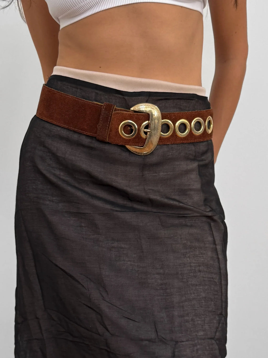 Brown Suede Belt