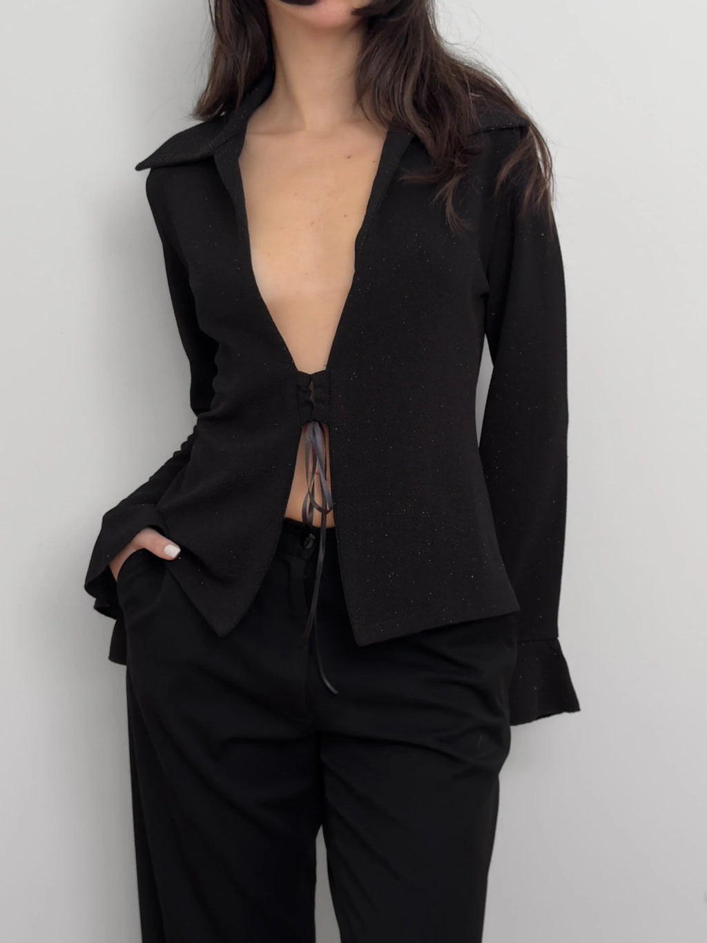 Black Glitter Thin Jacket