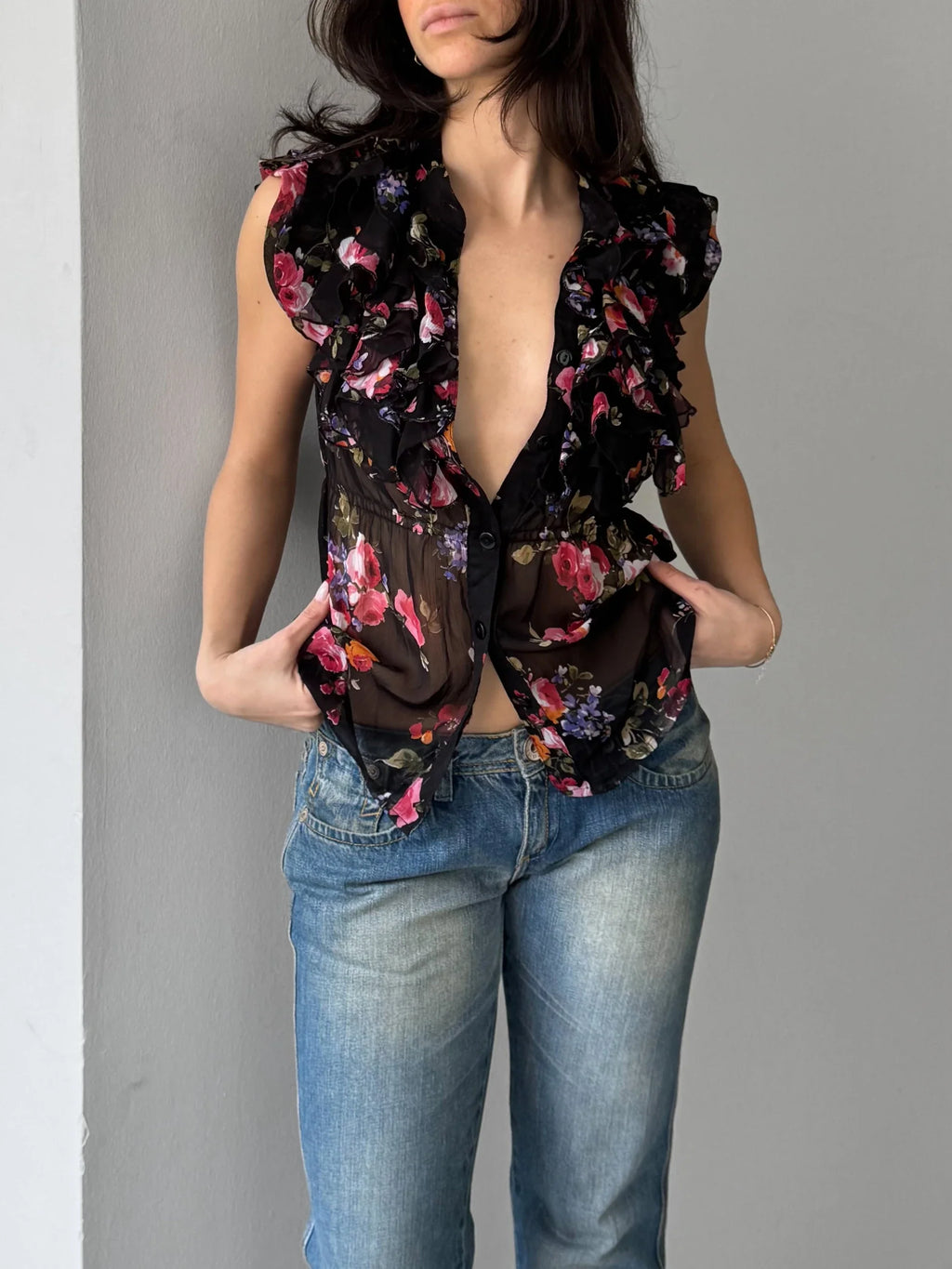 Morgan Floral Tulle Blouse