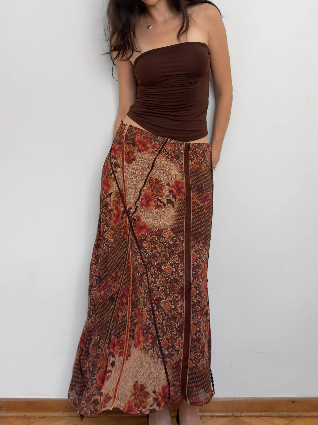 Patterned Chiffon Skirt
