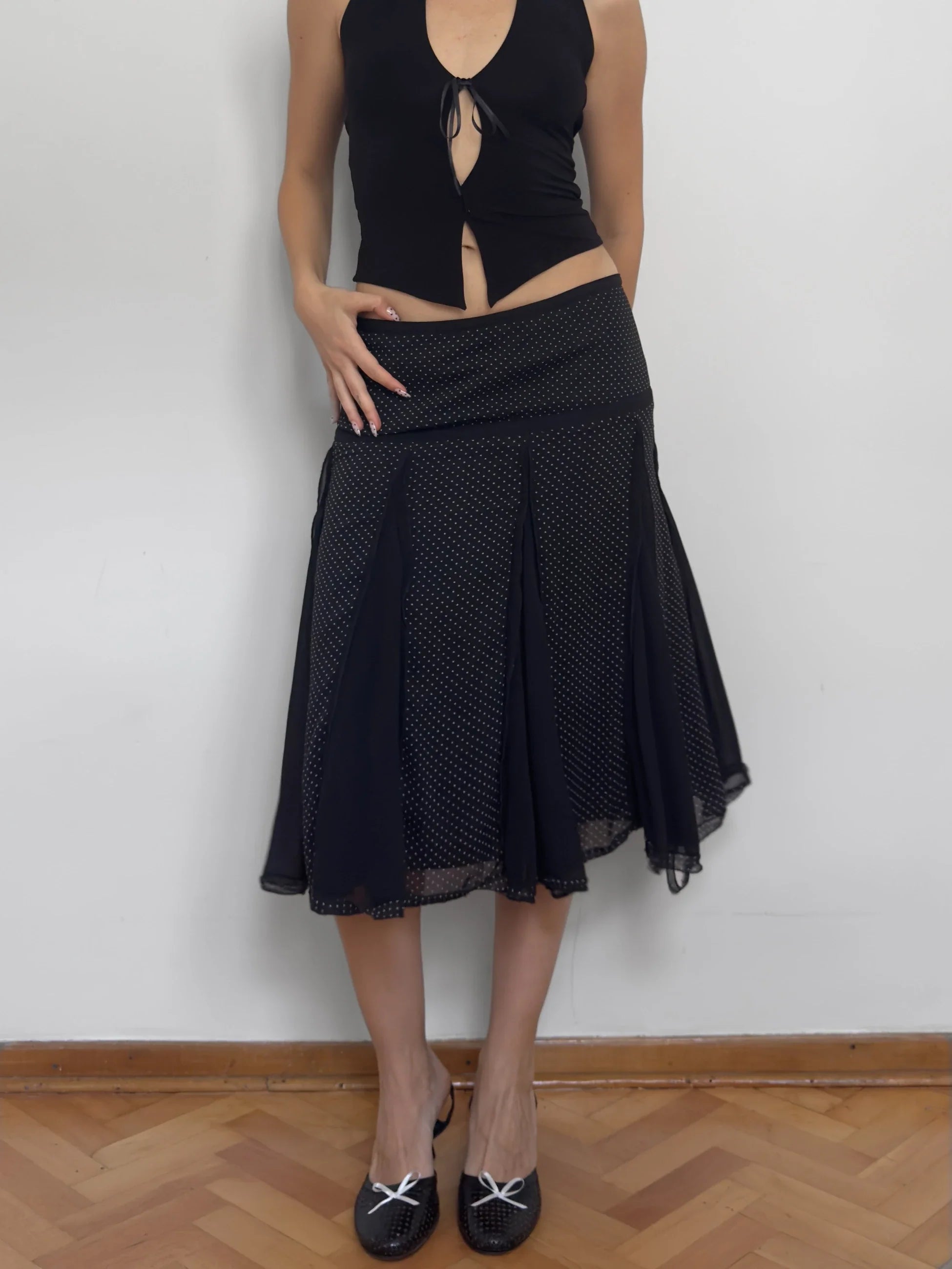 Polka Dot Chiffon Skirt