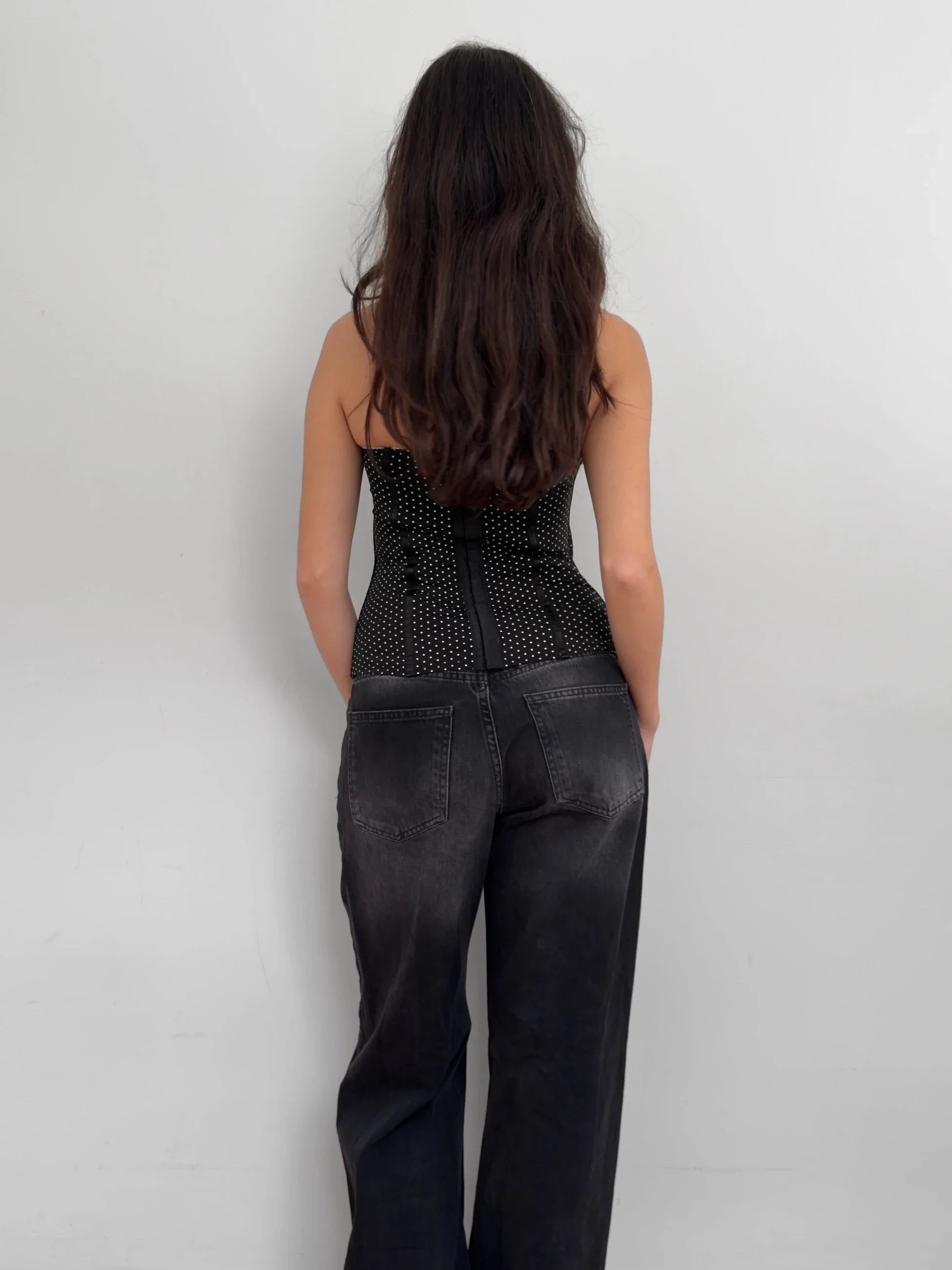 Polka Dot Black Corset