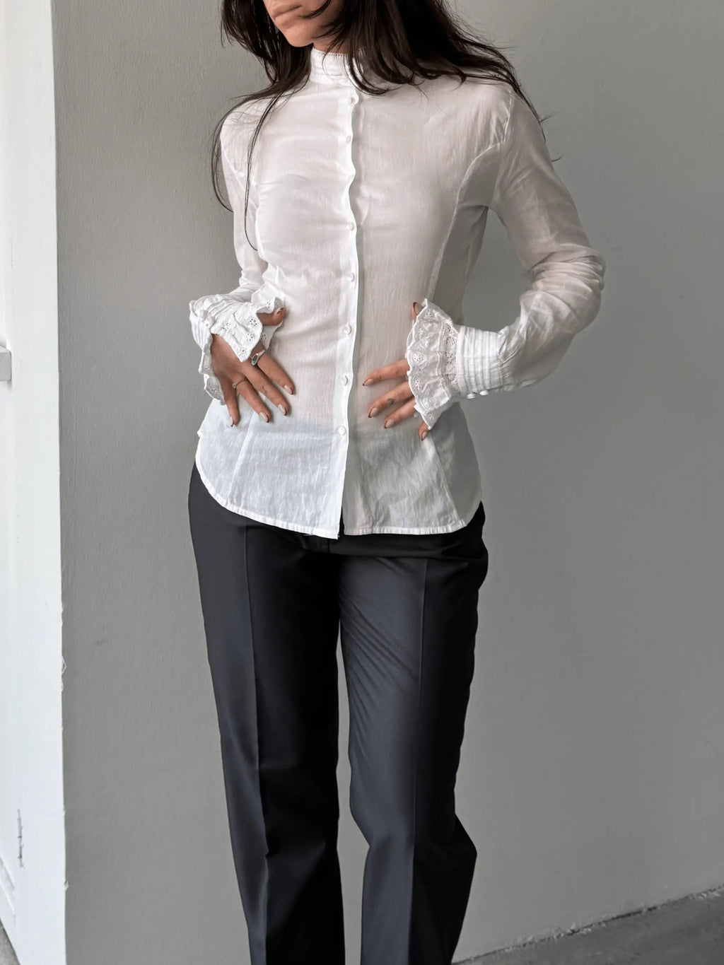 Back-Detailed White Shirt