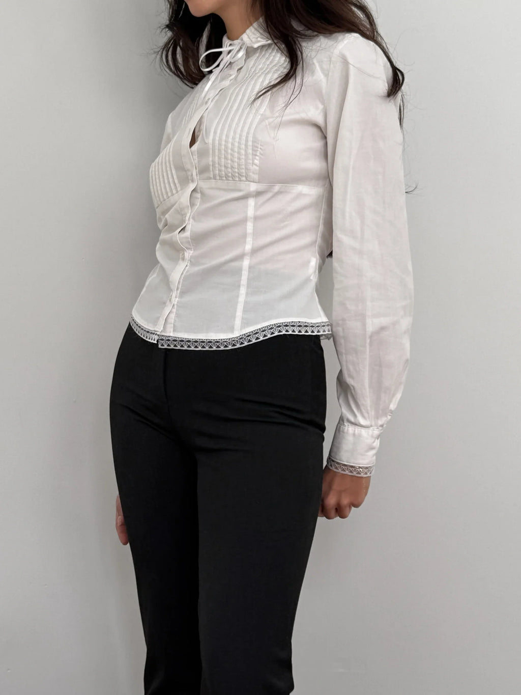 Lace-Detailed White Shirt