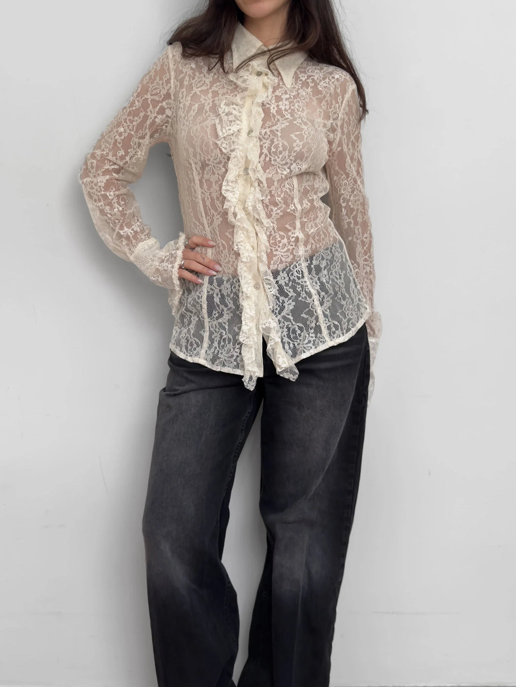 Ruffled Lace Shirt