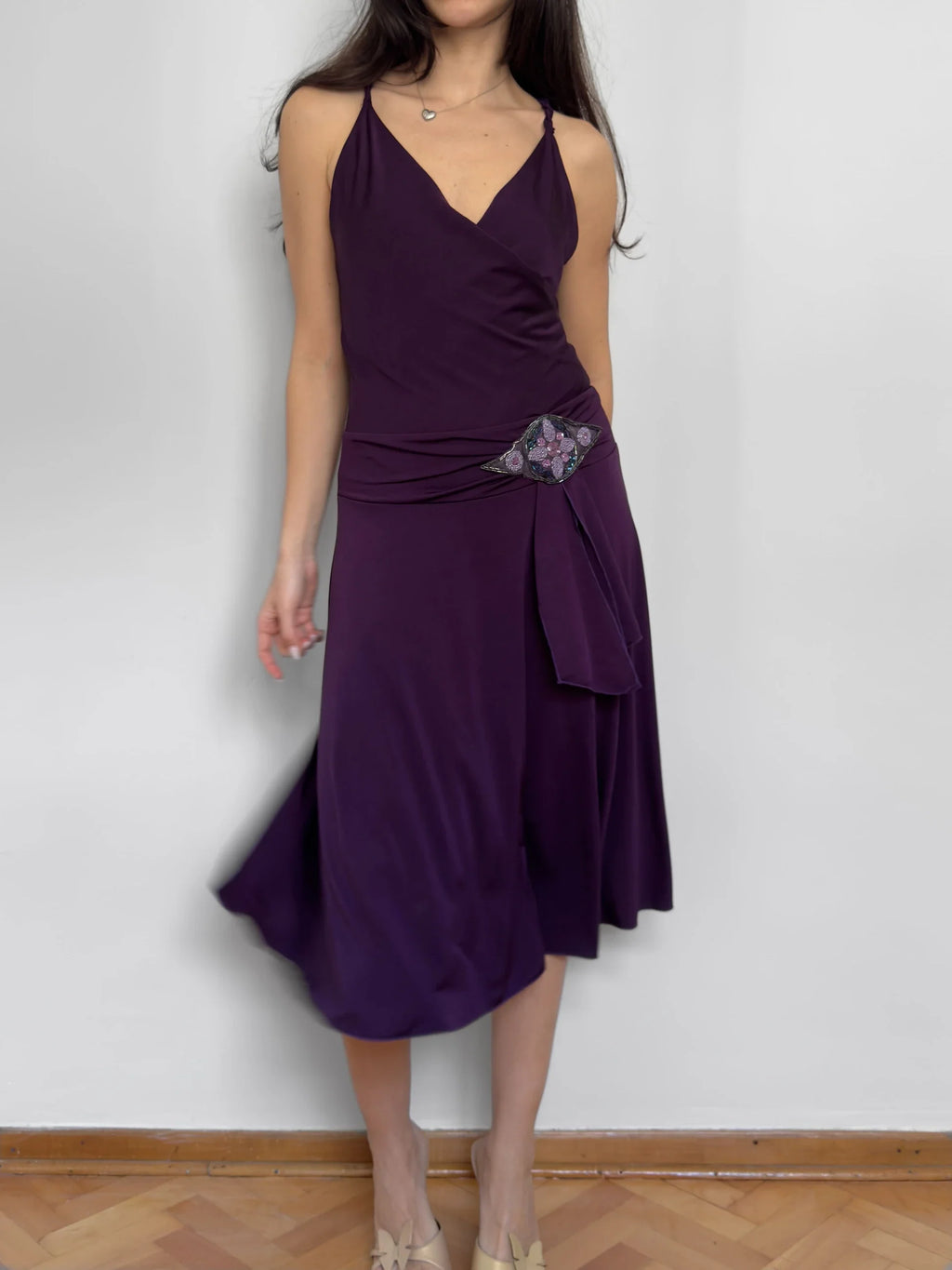 Stretch Purple Evening Dress