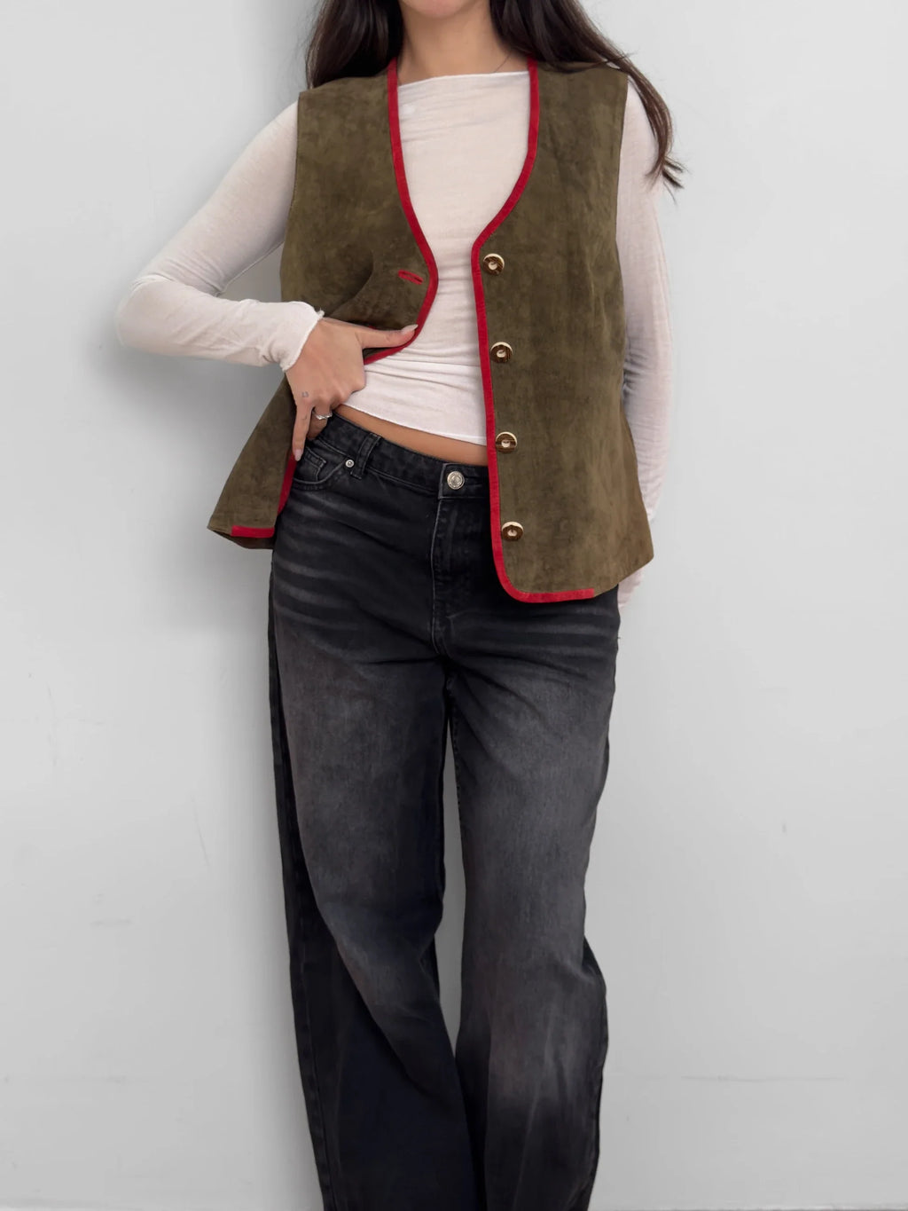 Green Suede Vest
