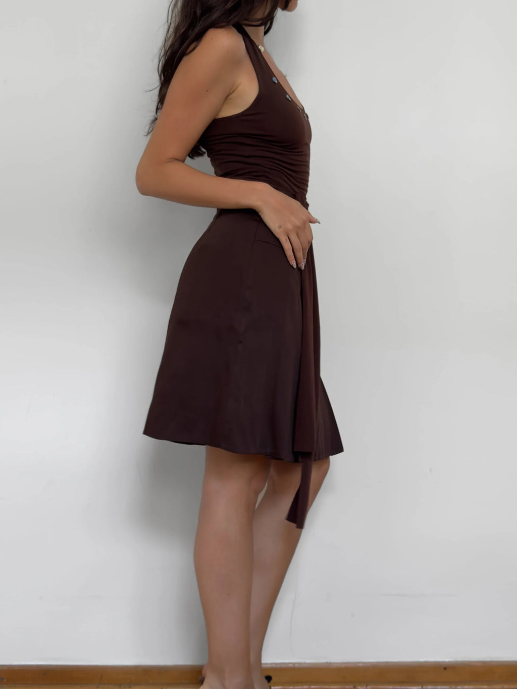 Brown Satin Skirt