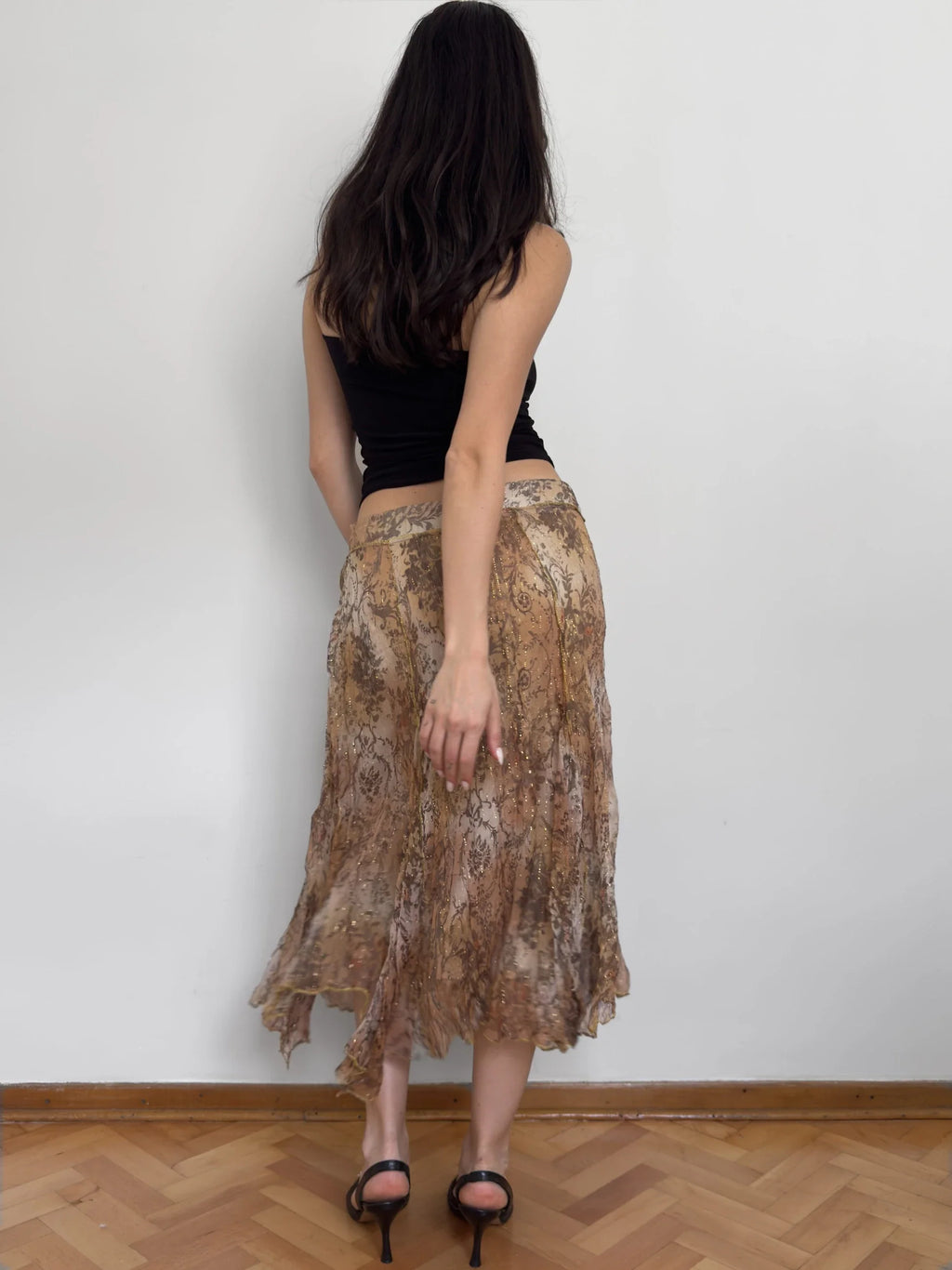 Patterned Chiffon Skirt