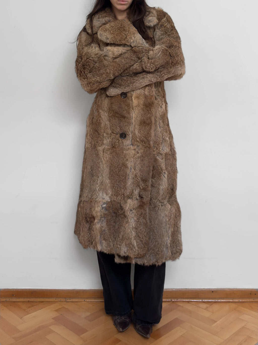 Light Brown Long Fur Coat
