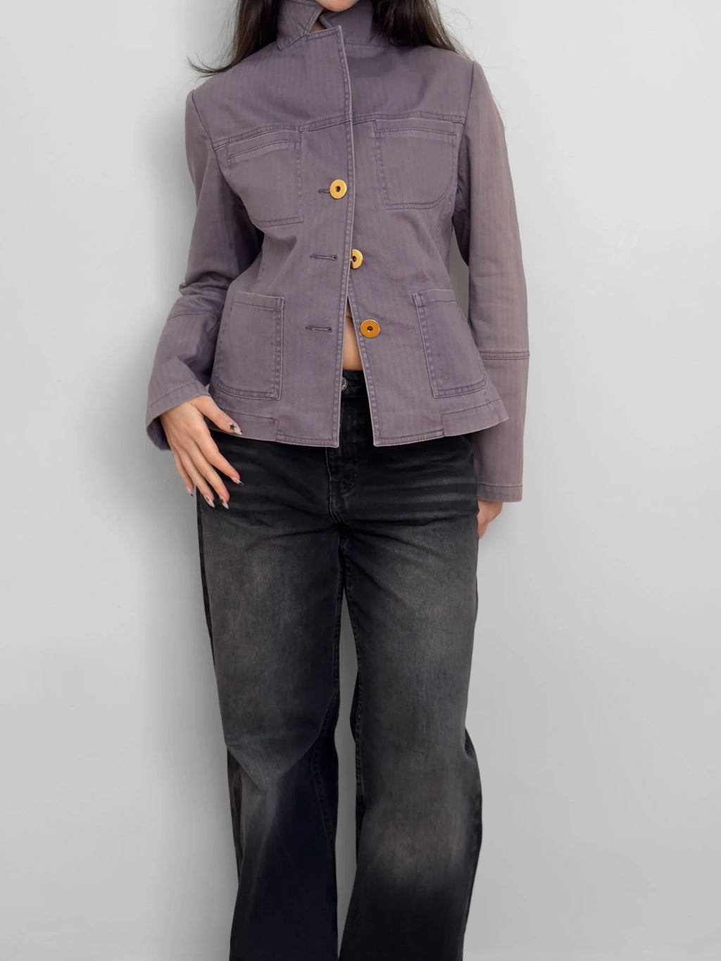 Lilac Denim Jacket