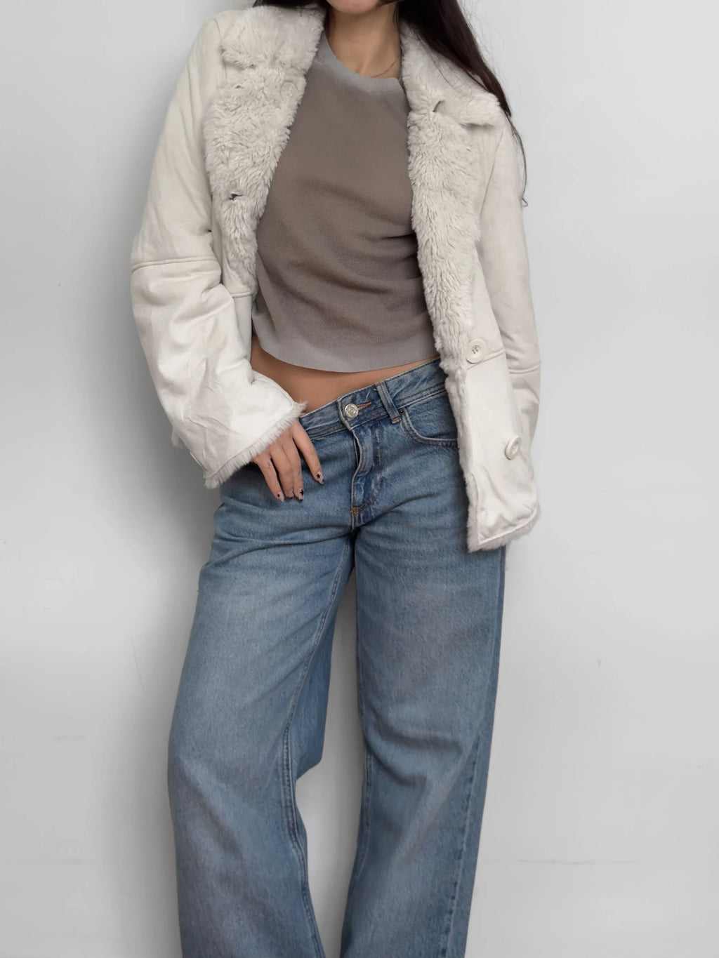 White Fur-Lined Coat