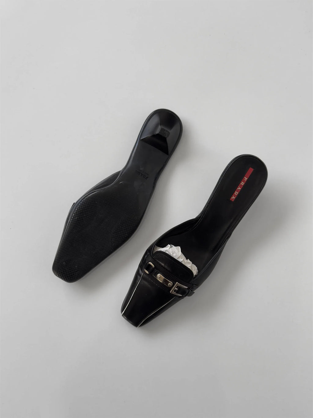 Prada Rubber-Sole Leather Mules