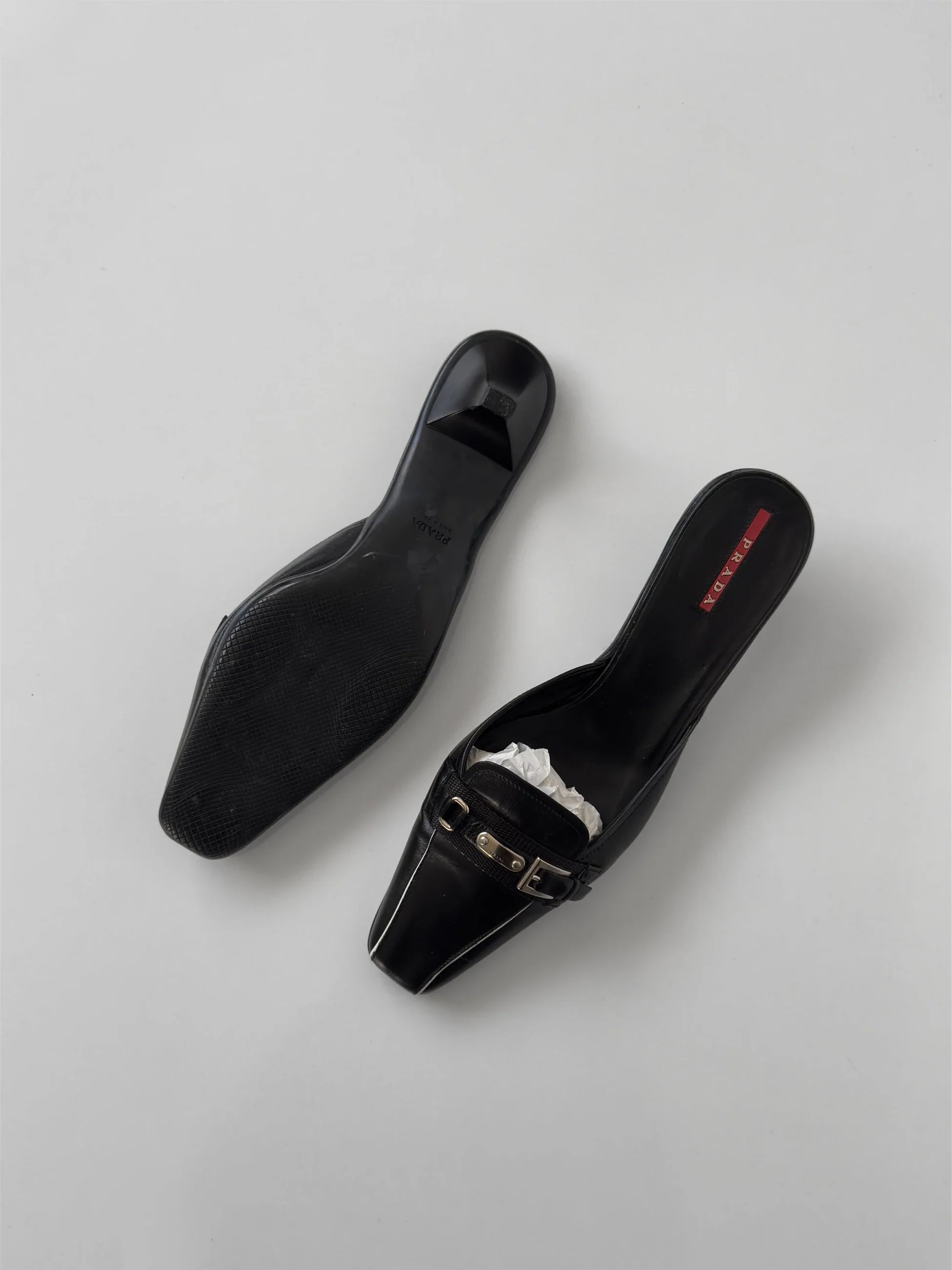 Prada Rubber-Sole Leather Mules