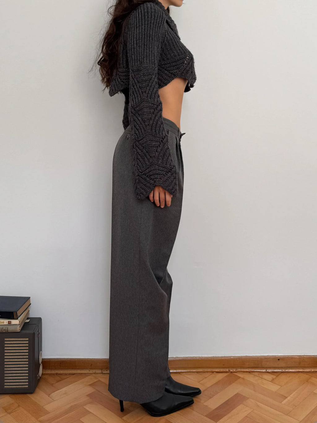Anthracite Wool Cardigan
