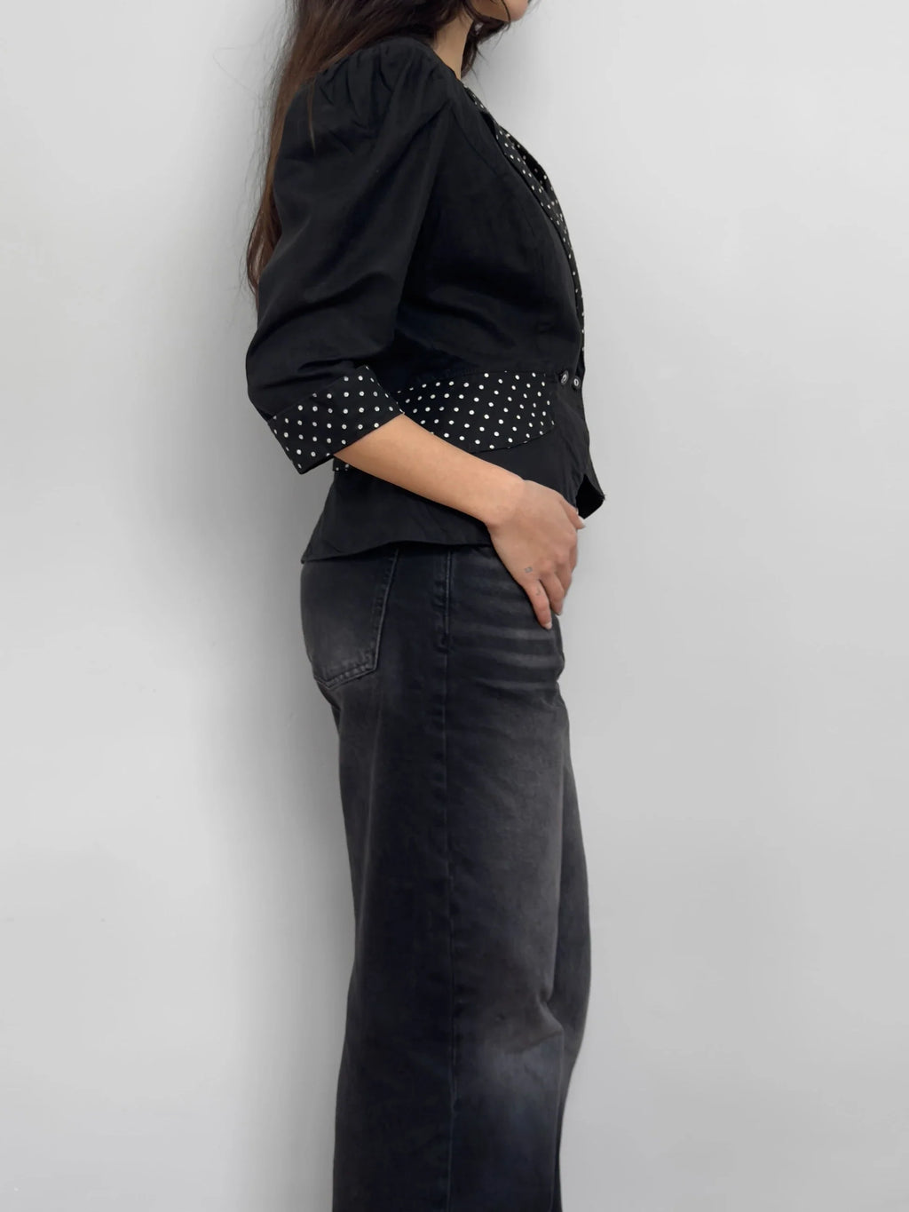 Polka Dot Linen Jacket