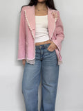 Lace-Detailed Pink Jacket