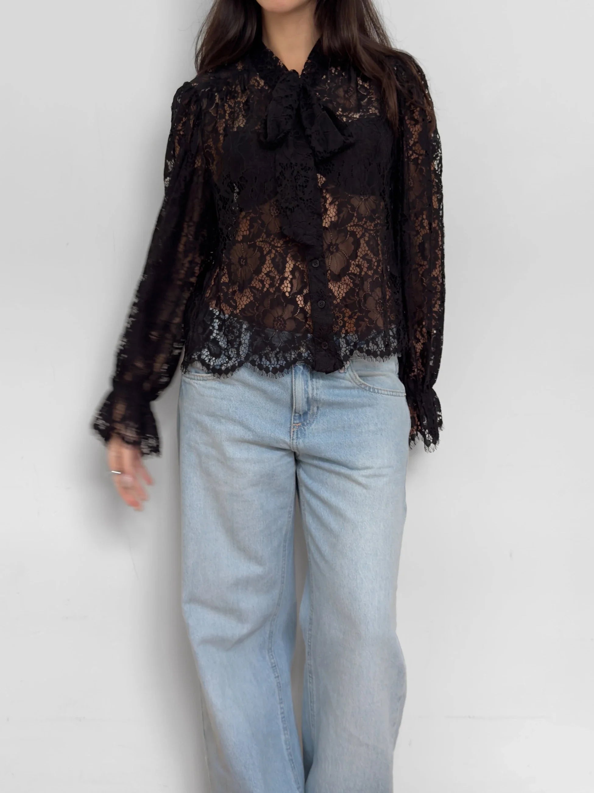 Black Guipure Shirt