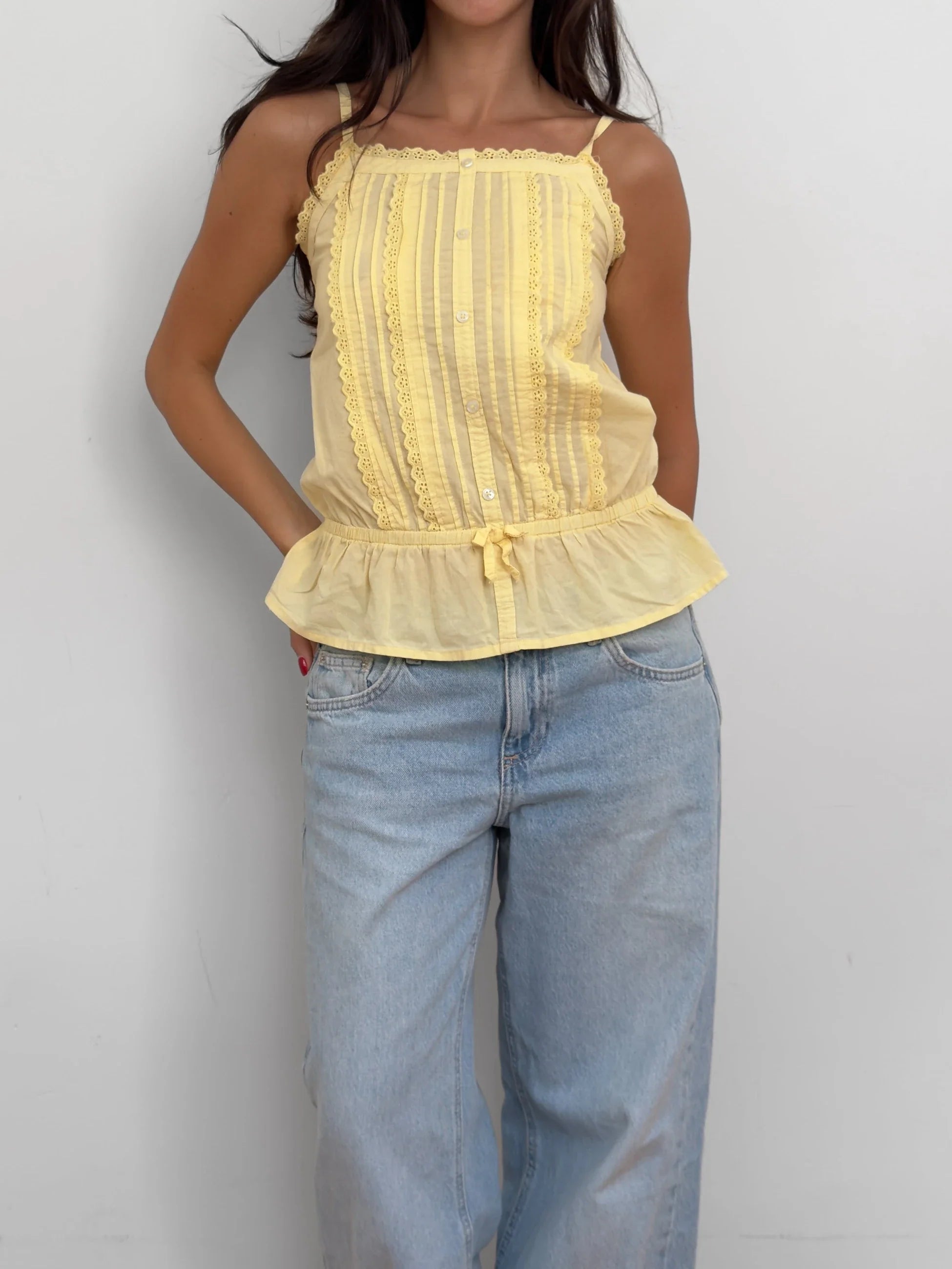 Yellow Eyelet Blouse