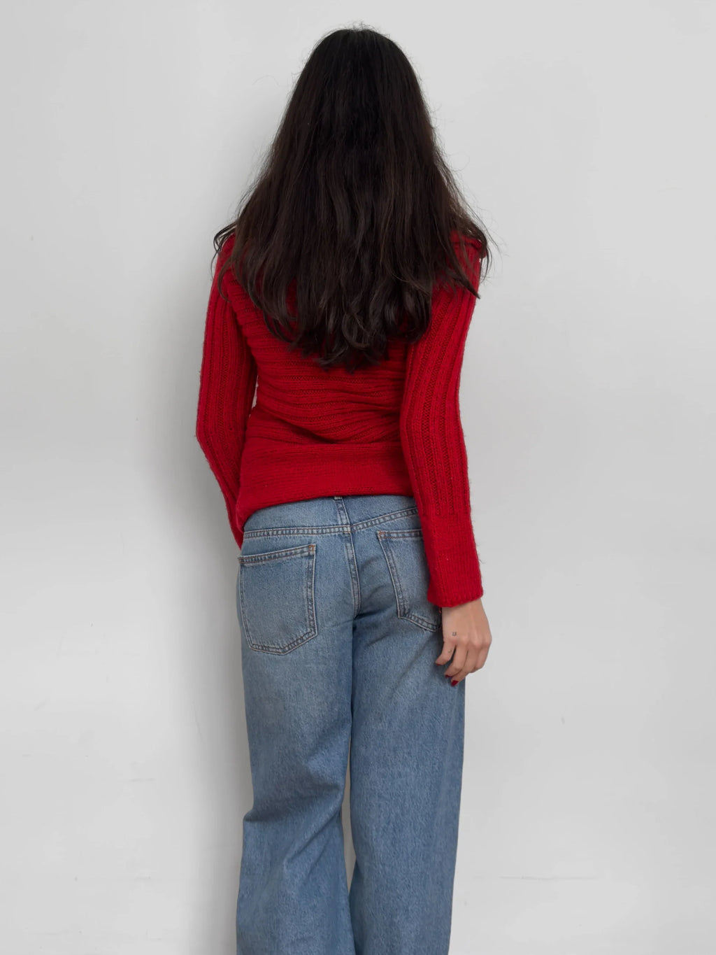 Red Knit Cardigan