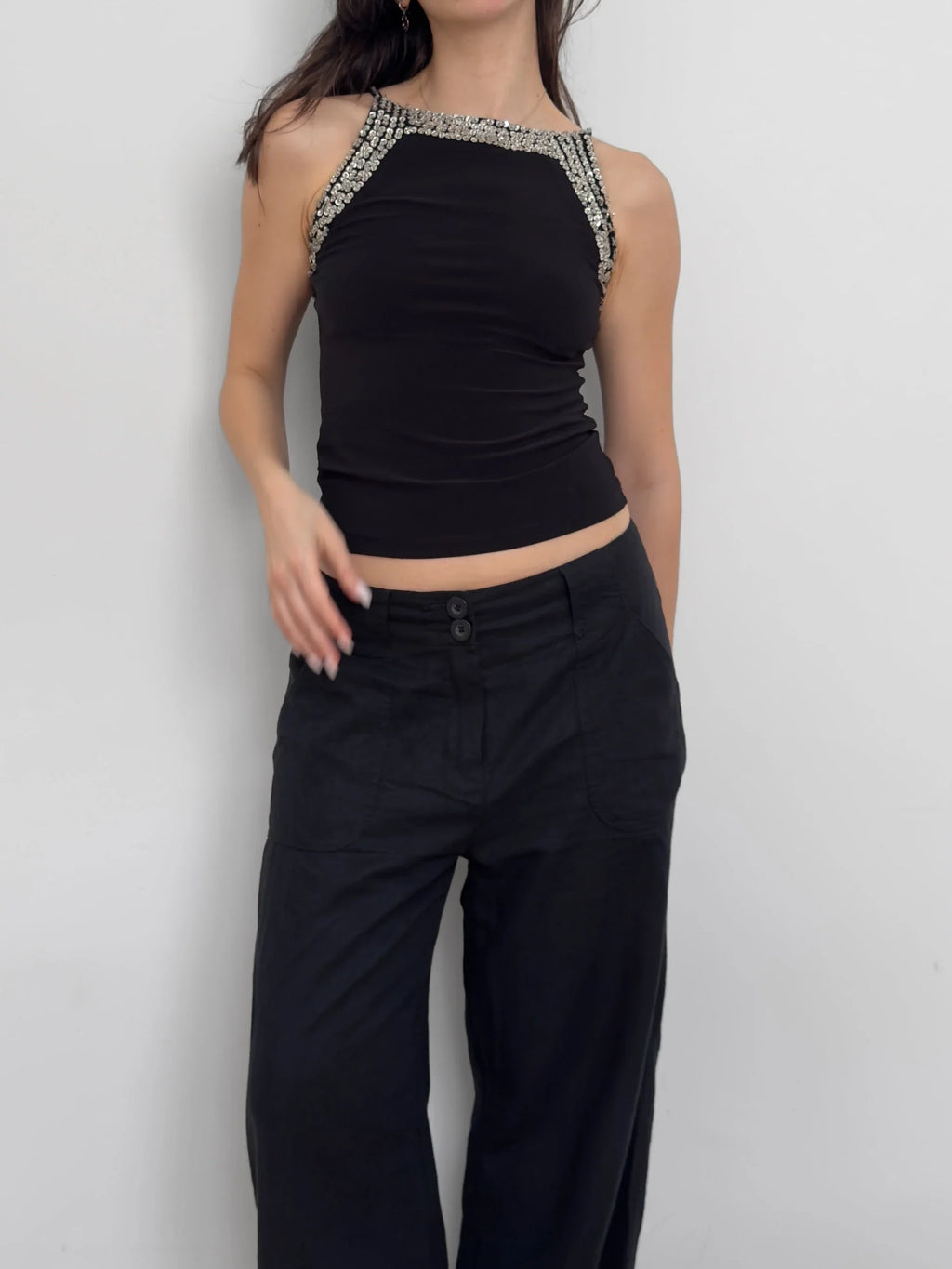 Bead-Embroidered Blouse