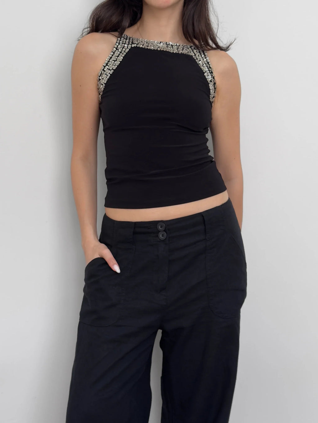 Bead-Embroidered Blouse